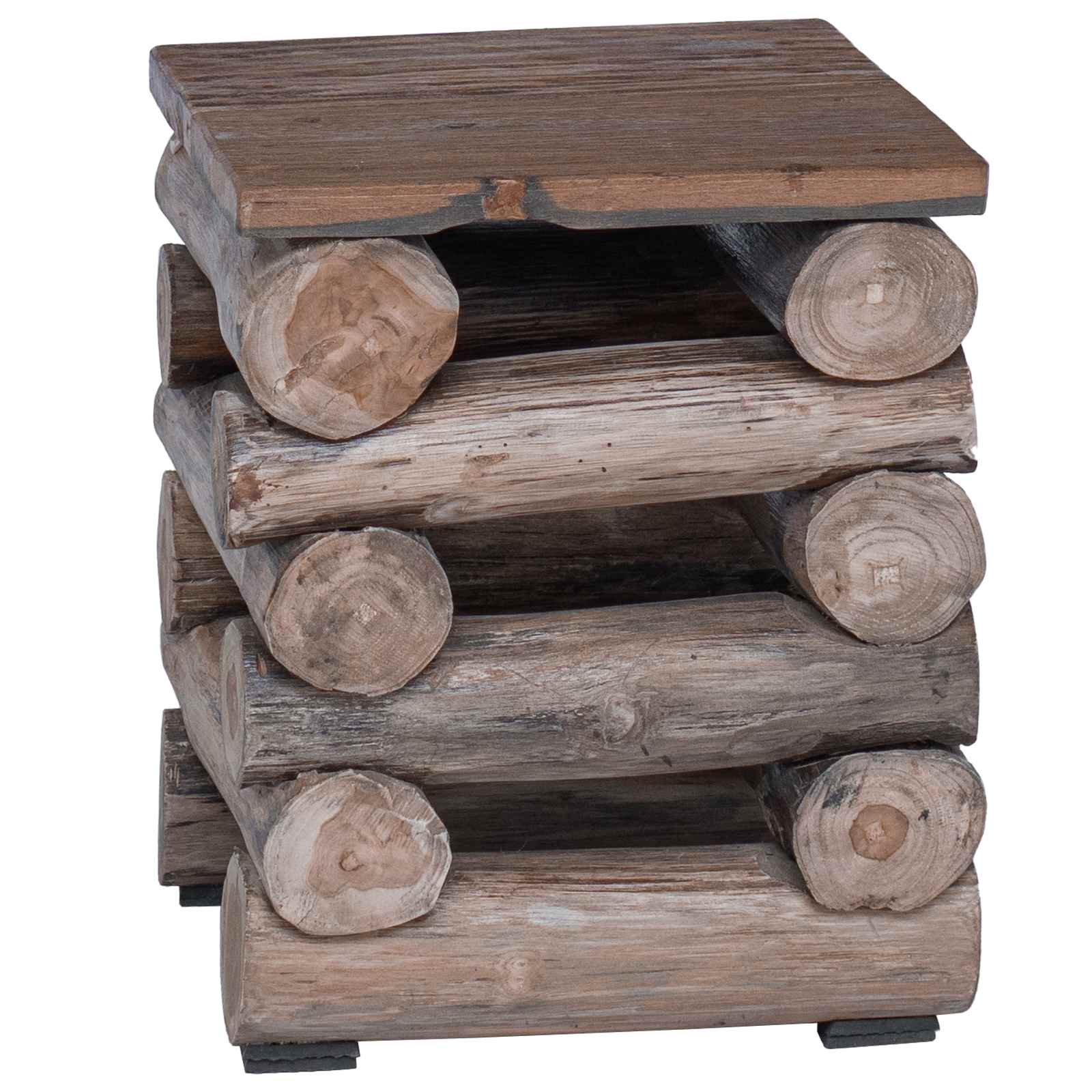 vidaXL Halka Naturalny 30 x 30 x 38 cm Lite drewno teakowe