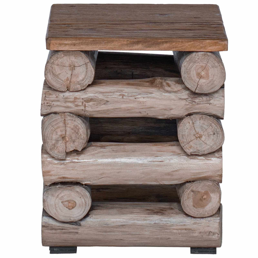 vidaXL Halka Naturalny 30 x 30 x 38 cm Lite drewno teakowe