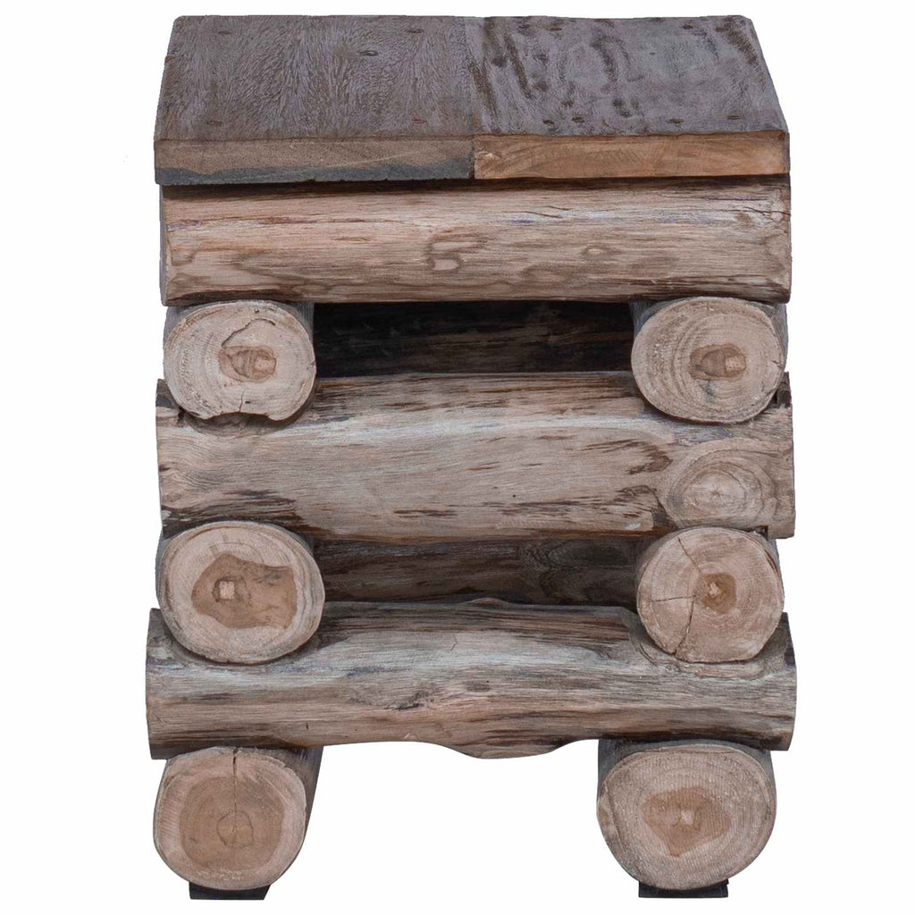 vidaXL Halka Naturalny 30 x 30 x 38 cm Lite drewno teakowe