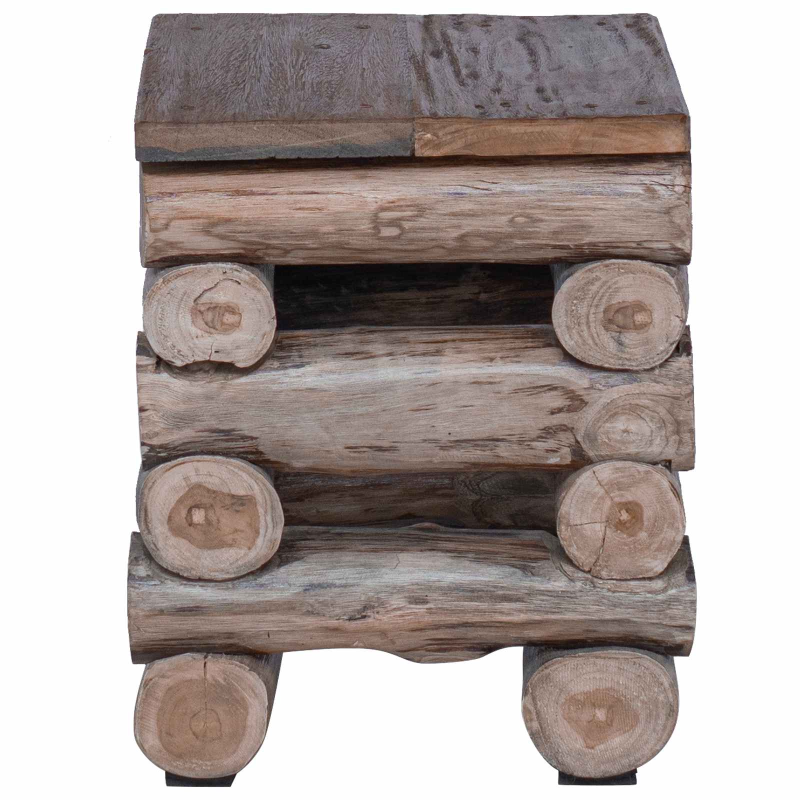 vidaXL Halka Naturalny 30 x 30 x 38 cm Lite drewno teakowe