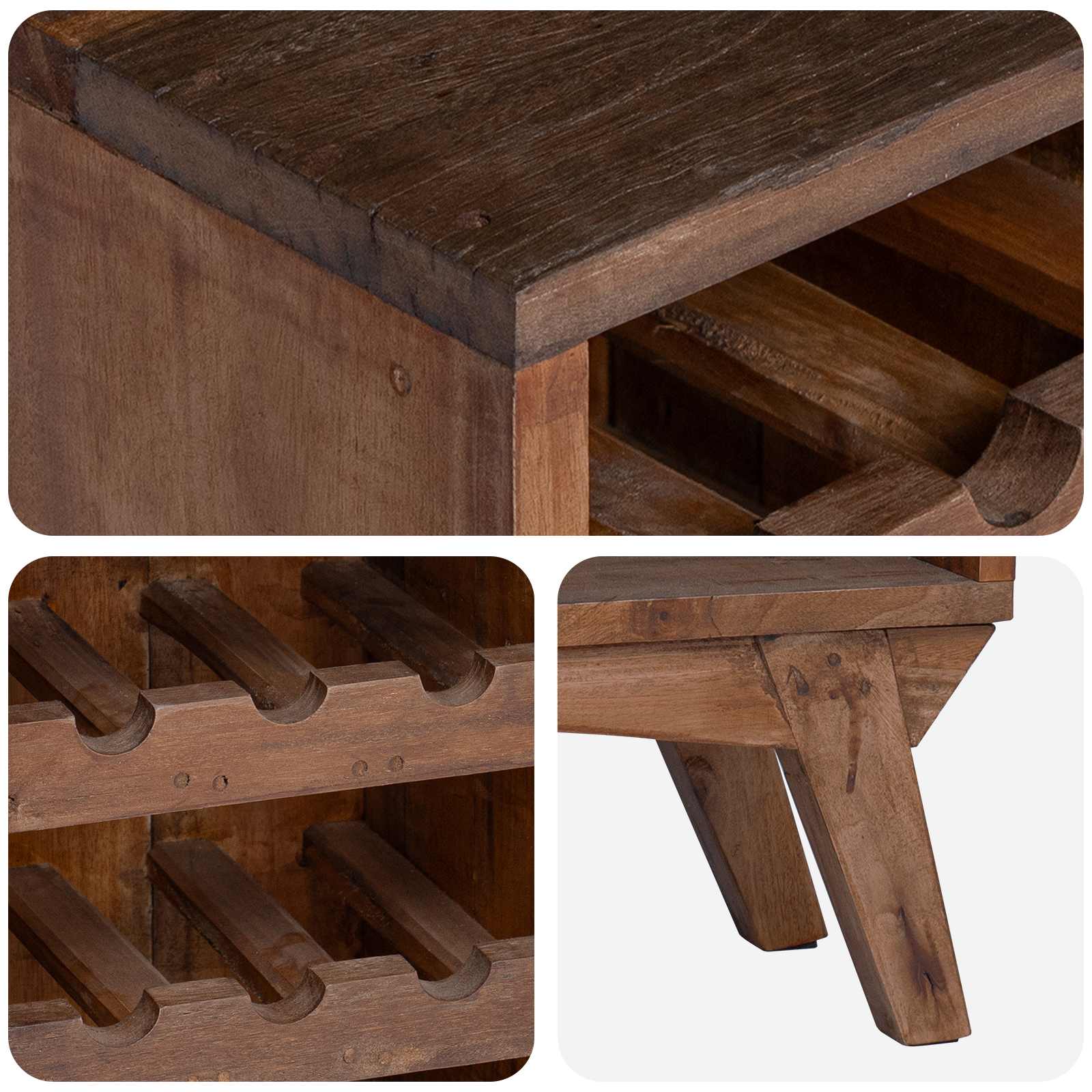 vidaXL Stojak Brązowy 60 x 30 x 90 cm Lite Drewno Recyklingowe