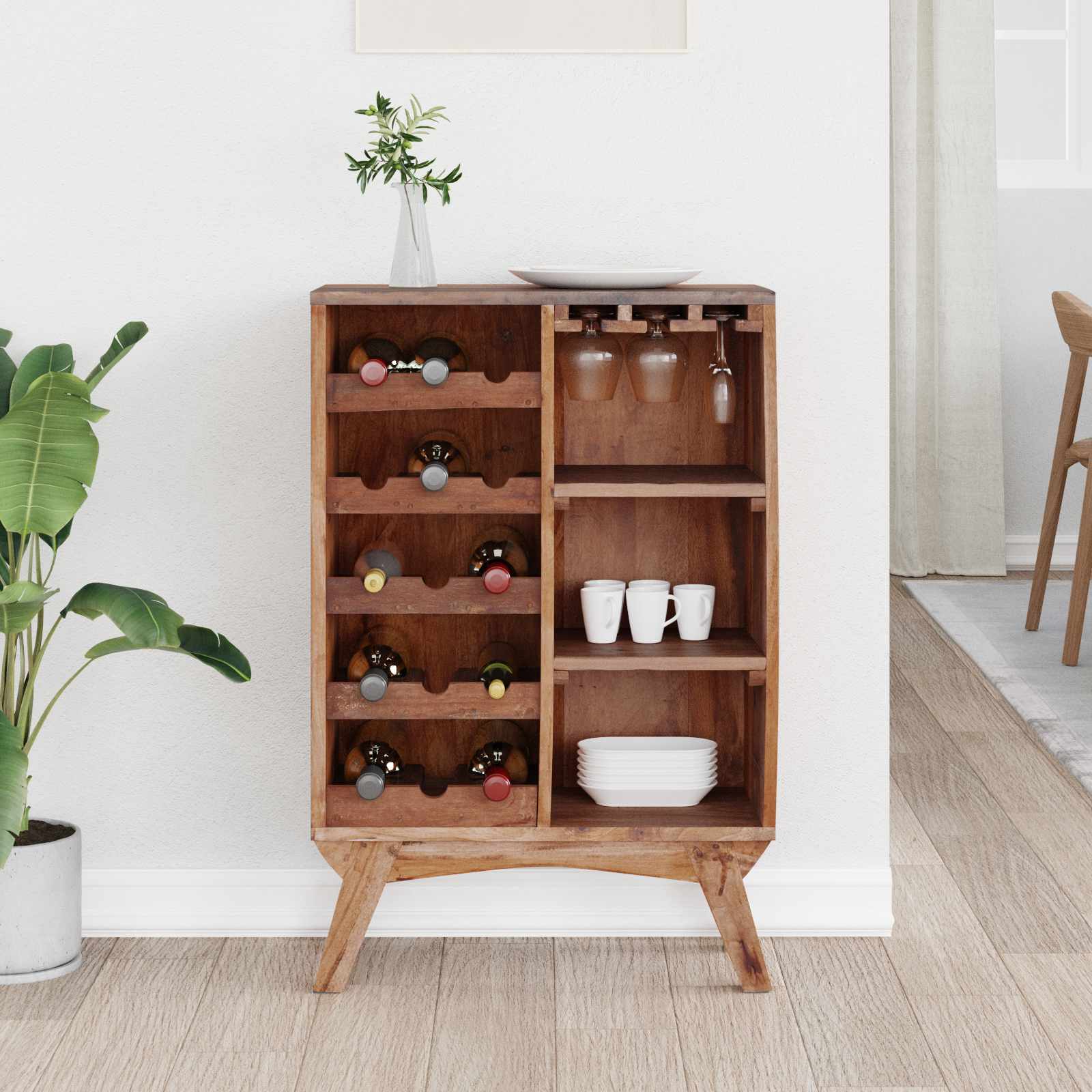 vidaXL Stojak Brązowy 60 x 30 x 90 cm Lite Drewno Recyklingowe