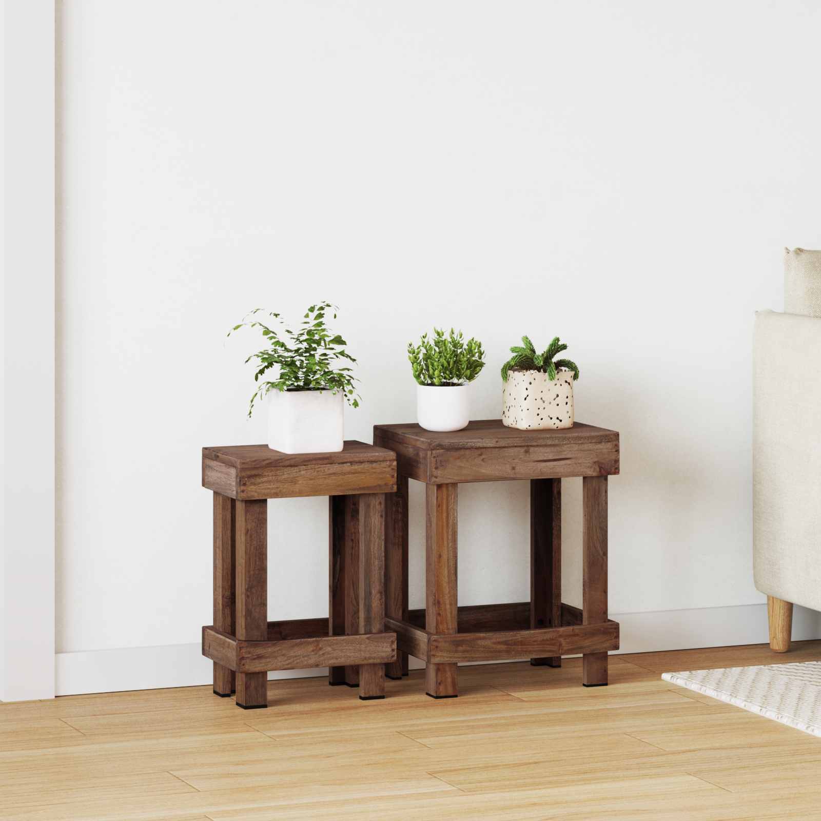 vidaXL Stojak na rośliny 2 pcs Brązowy 70 x 11 x 27 cm