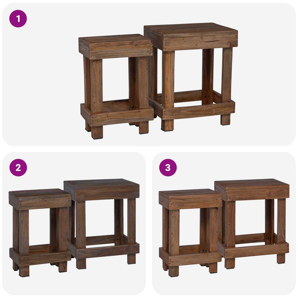 vidaXL Stojak na rośliny 2 pcs Brązowy 70 x 11 x 27 cm