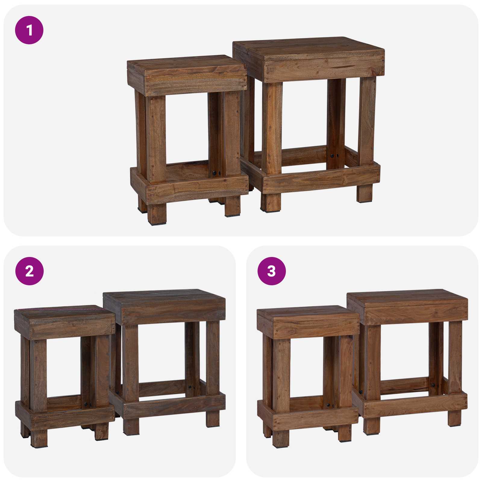 vidaXL Stojak na rośliny 2 pcs Brązowy 70 x 11 x 27 cm