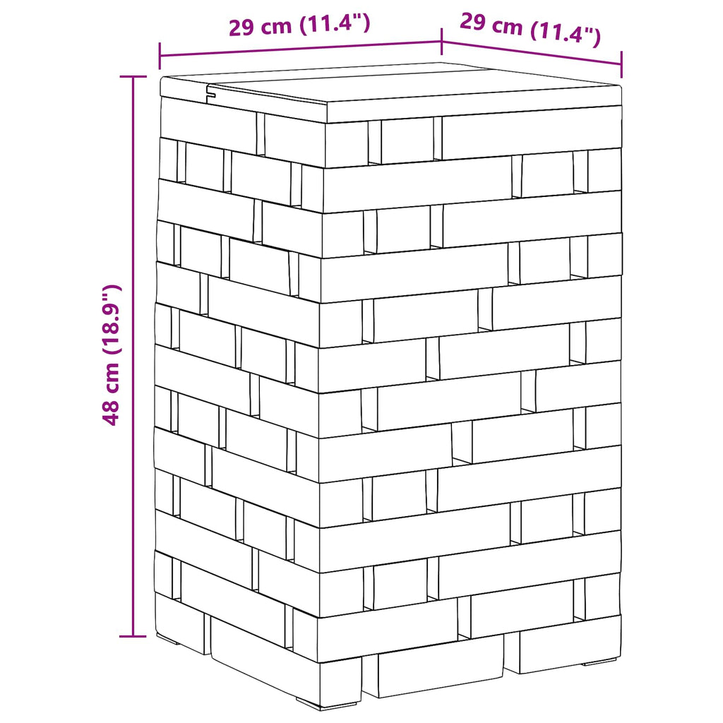 vidaXL Halka Naturalny 29 x 29 x 48 cm Lite drewno z odzysku