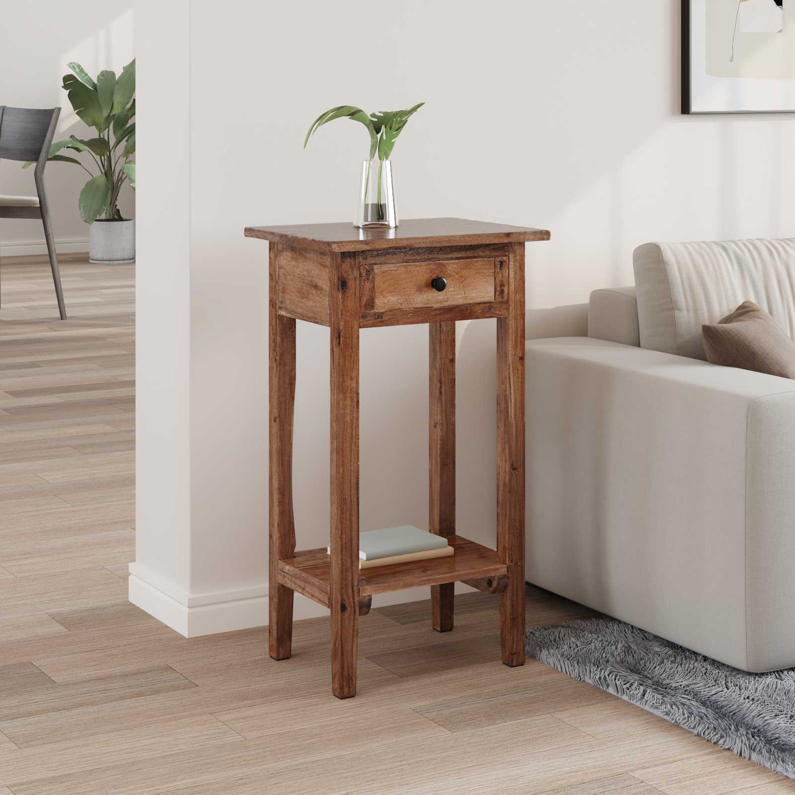 vidaXL Stojak na rośliny Brązowy 34 x 25 x 52 cm Drewno mahoniowe