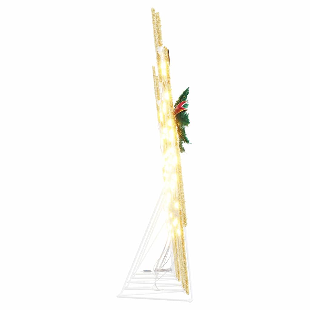 vidaXL LED Renifery 5 pcs złoty tkanina