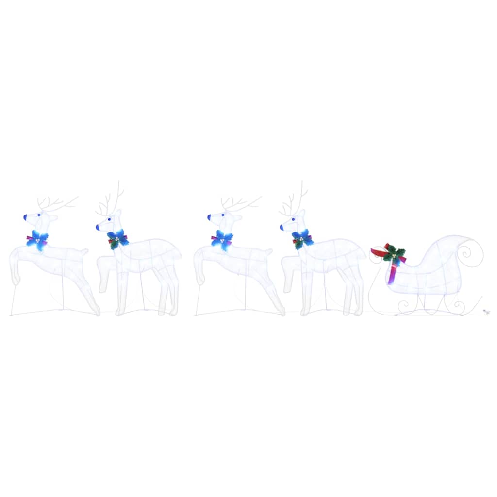 vidaXL LED Renifery 5 pcs Biały tkanina