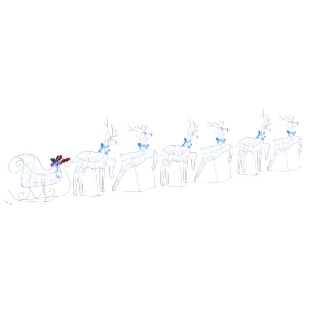 vidaXL LED Renifery 7 pcs Biały tkanina