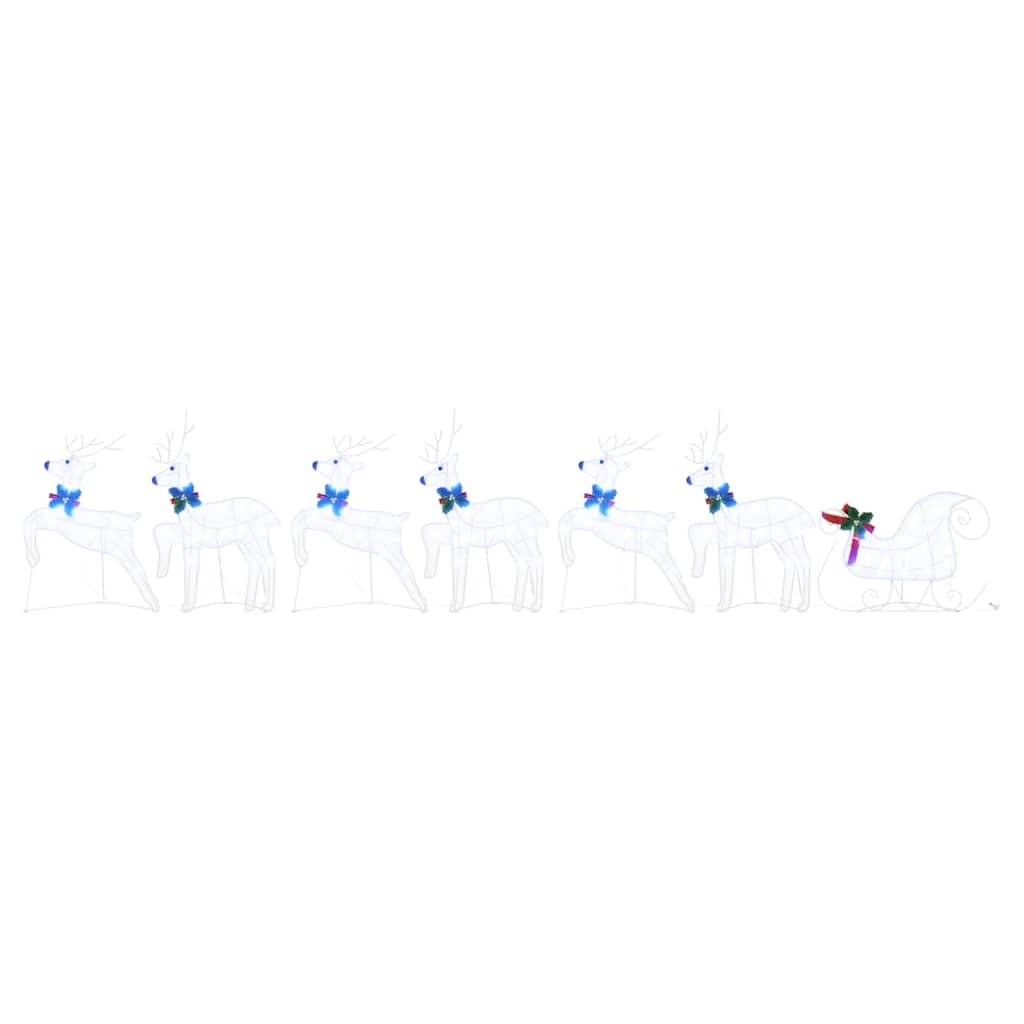 vidaXL LED Renifery 7 pcs Biały tkanina