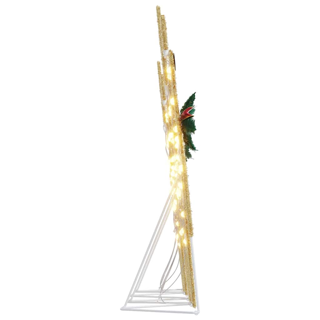 vidaXL LED Renifery 4 pcs złoty tkanina
