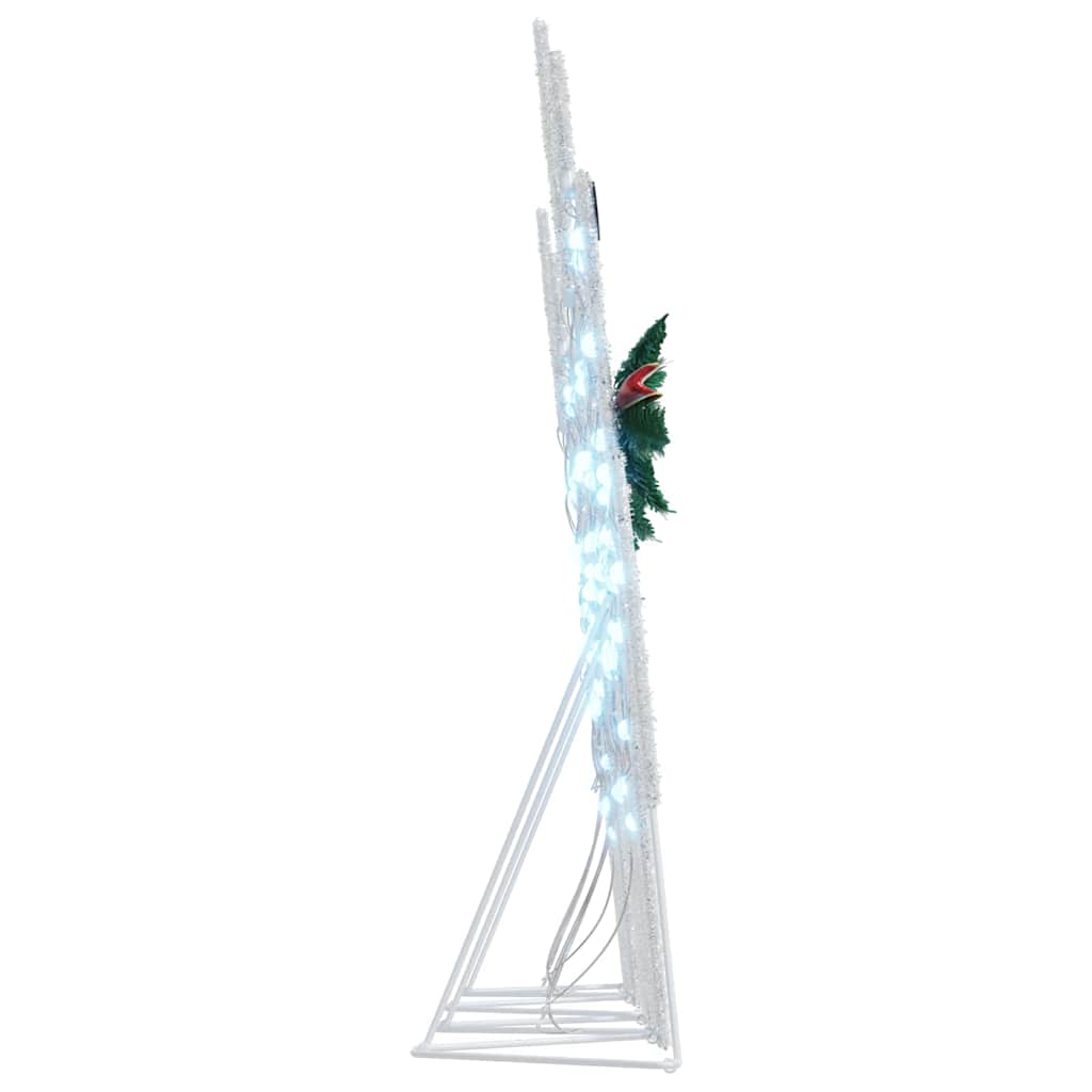 vidaXL LED Renifery 4 pcs Srebrny tkanina