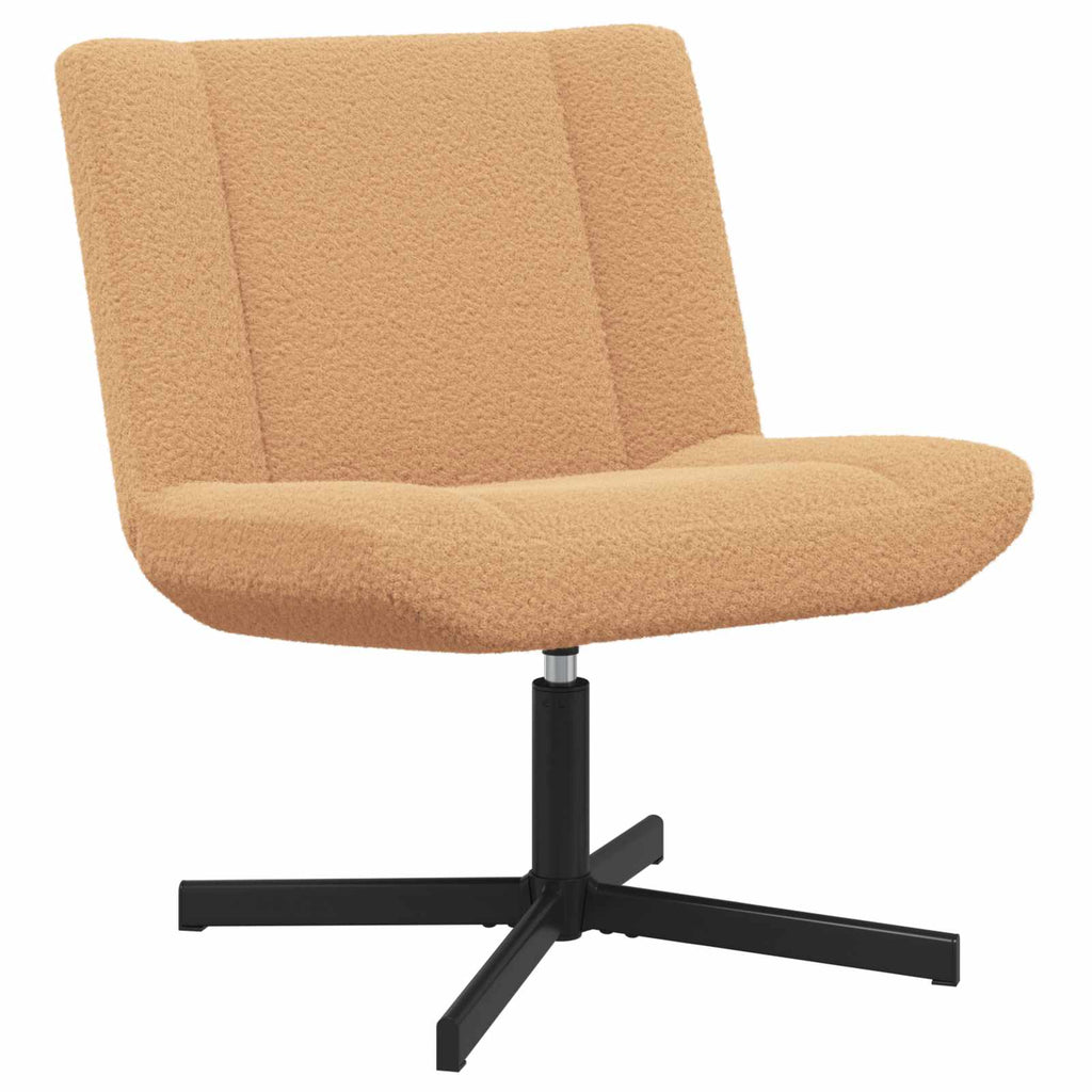 vidaXL Fotel obrotowy Beżowy 63 x 75 x 76 cm Owczy Skór