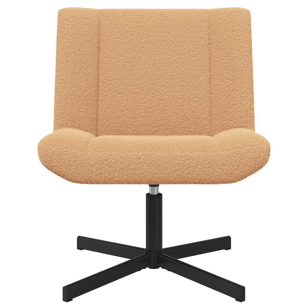 vidaXL Fotel obrotowy Beżowy 63 x 75 x 76 cm Owczy Skór