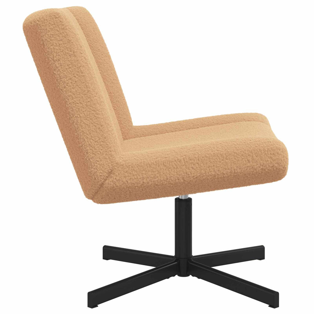 vidaXL Fotel obrotowy Beżowy 63 x 75 x 76 cm Owczy Skór