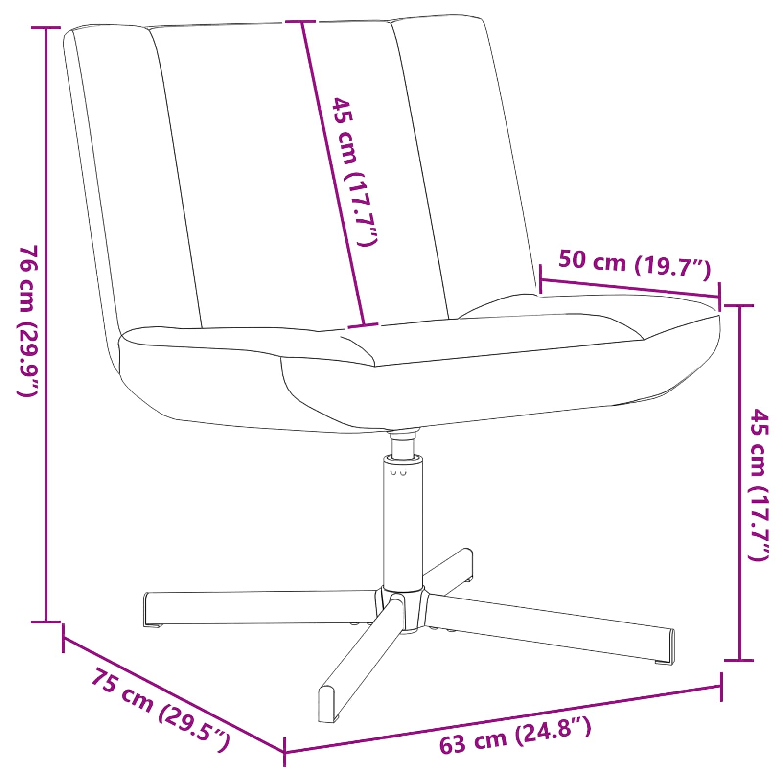 vidaXL Fotel obrotowy Beżowy 63 x 75 x 76 cm Owczy Skór