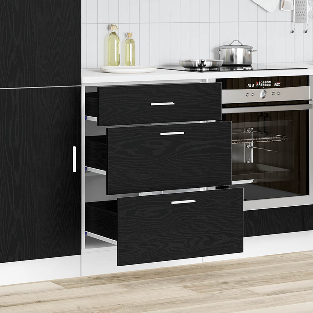 vidaXL Szafka kuchenne podstawowa Czarny Dąb 60 x 46 x 81,5 cm