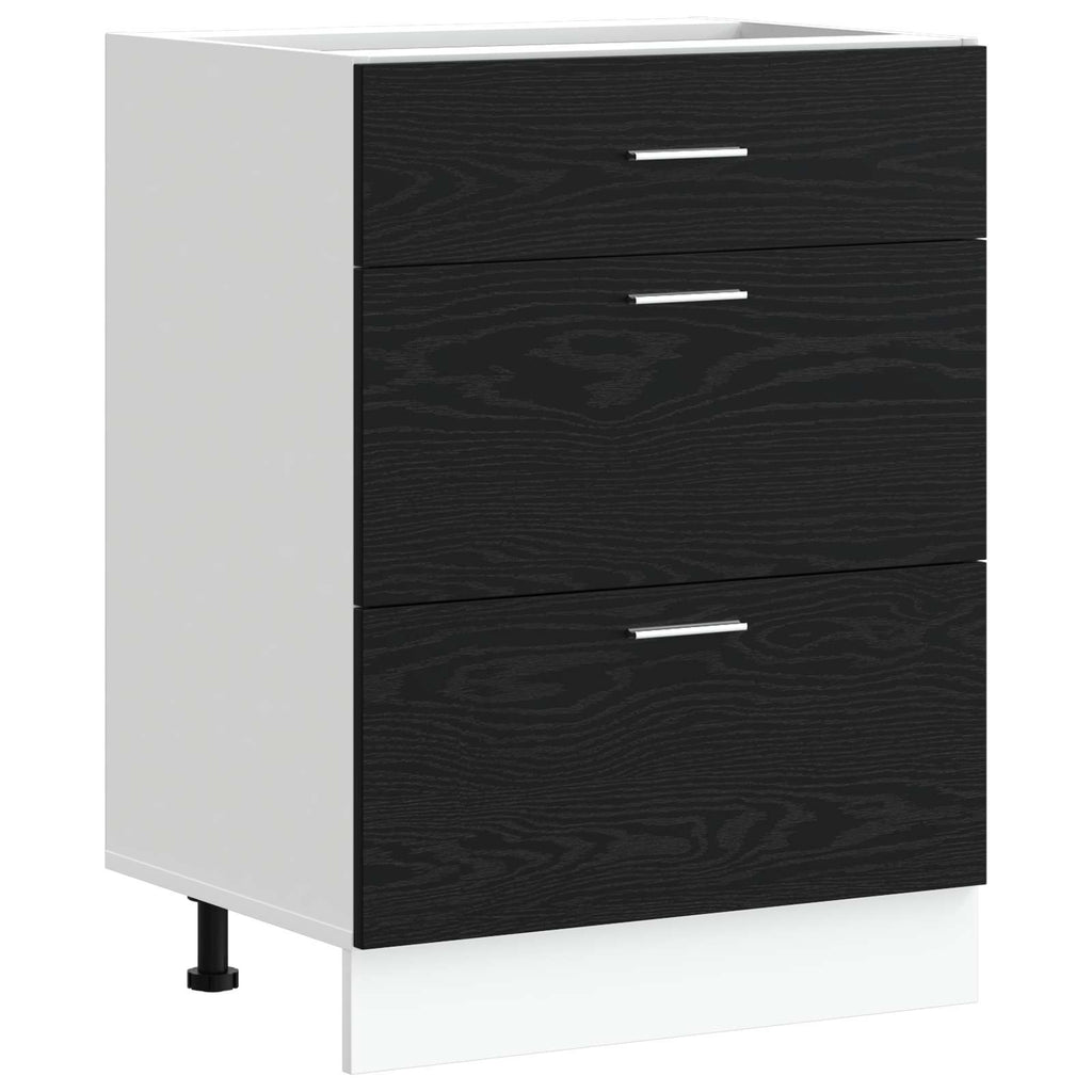 vidaXL Szafka kuchenne podstawowa Czarny Dąb 60 x 46 x 81,5 cm