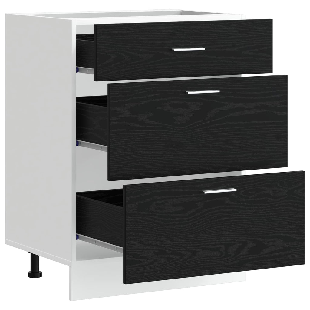 vidaXL Szafka kuchenne podstawowa Czarny Dąb 60 x 46 x 81,5 cm