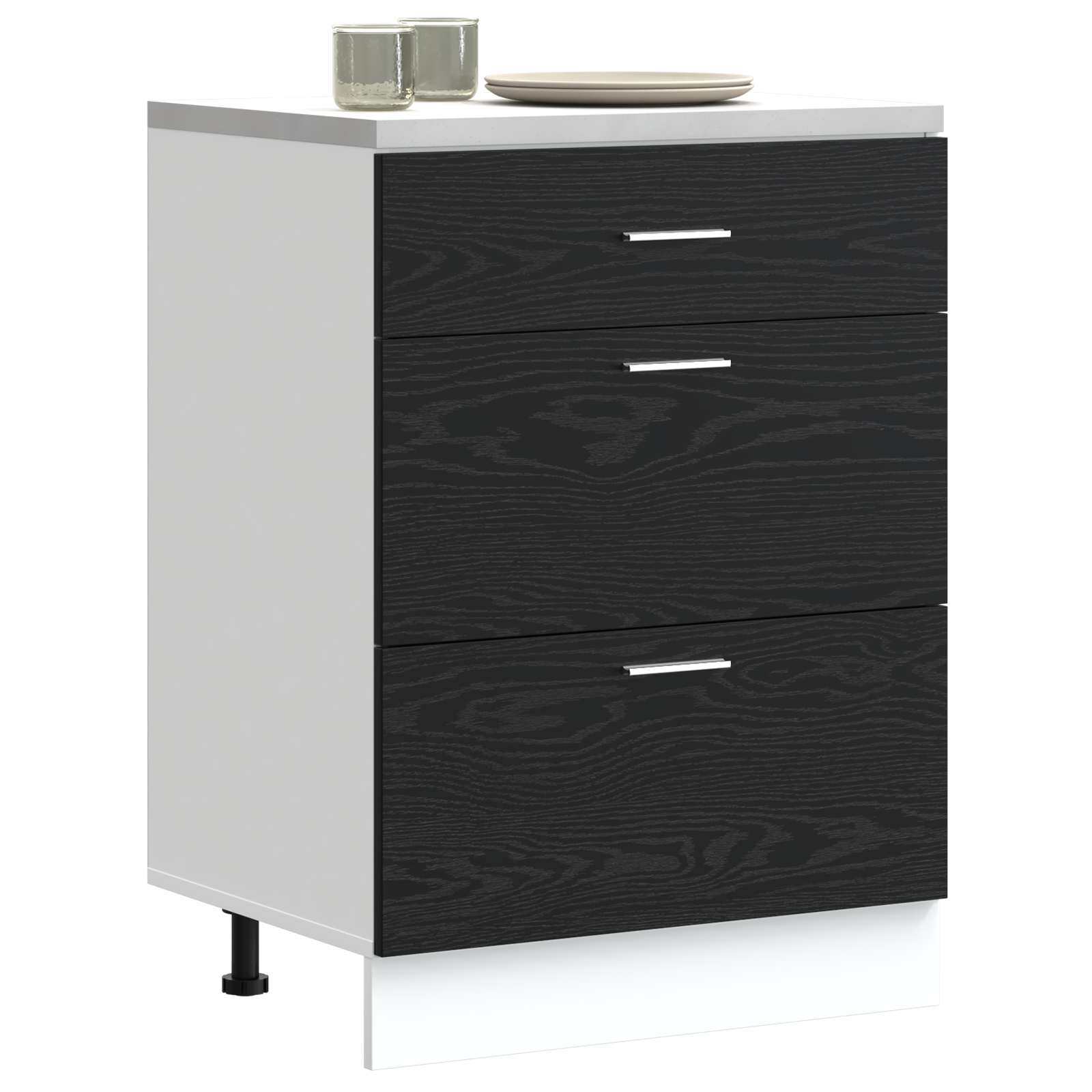 vidaXL Szafka kuchenne podstawowa Czarny Dąb 60 x 46 x 81,5 cm