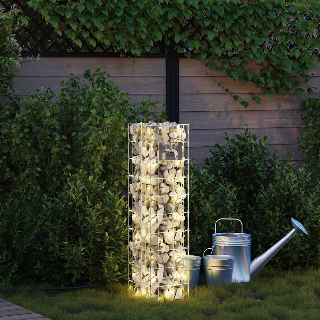vidaXL Kran Gabionowy Srebrny 25 x 25 x 100 cm Stal nierdzewna