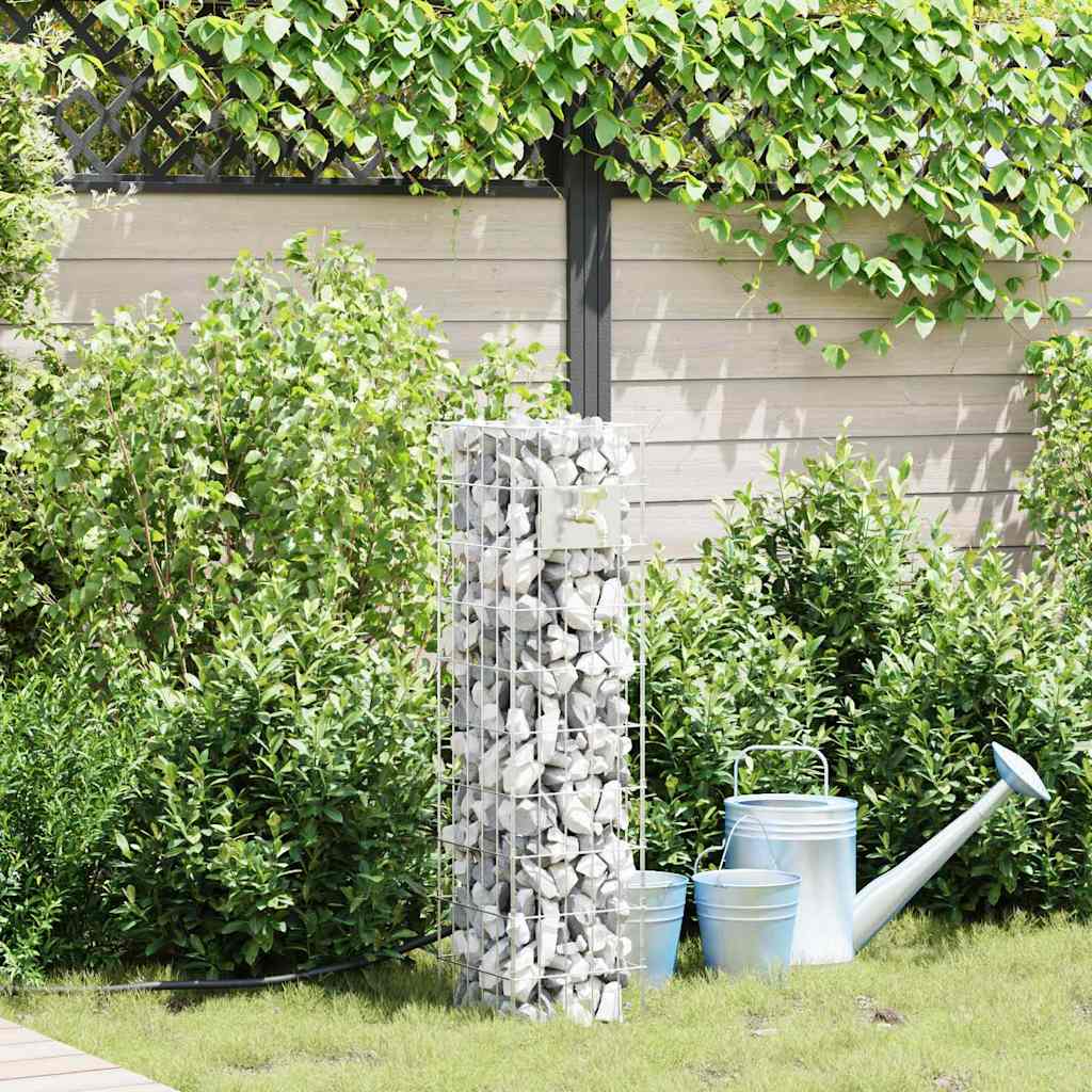 vidaXL Kran Gabionowy Srebrny 25 x 25 x 100 cm Stal nierdzewna
