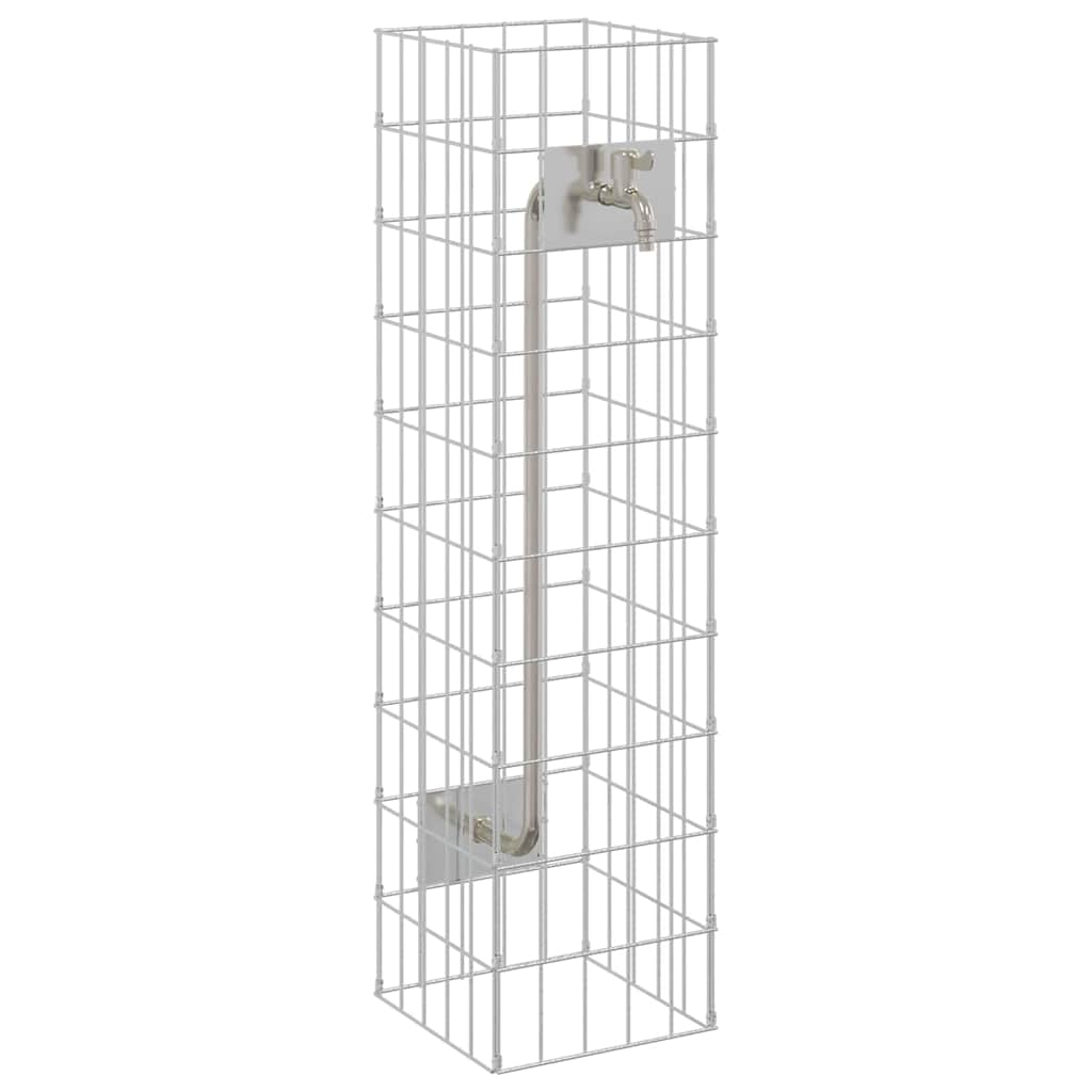 vidaXL Kran Gabionowy Srebrny 25 x 25 x 100 cm Stal nierdzewna