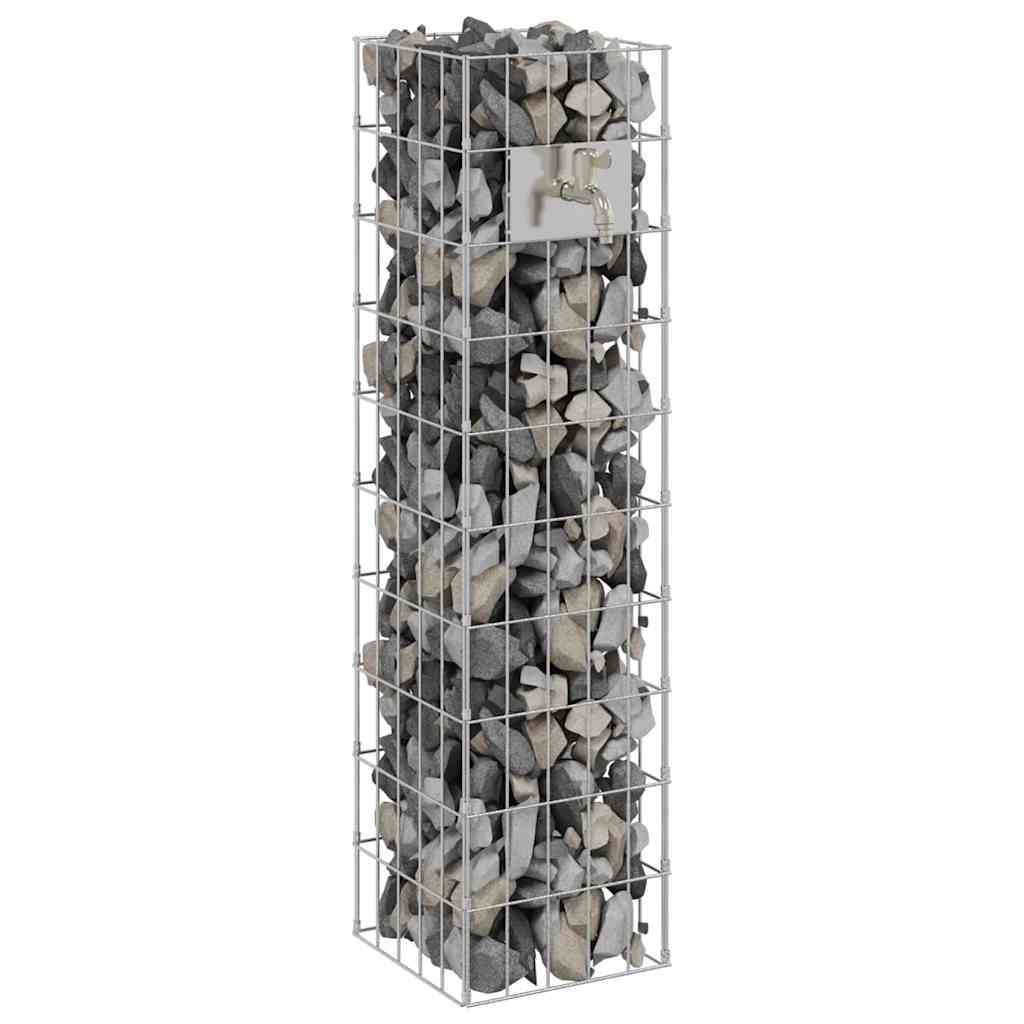 vidaXL Kran Gabionowy Srebrny 25 x 25 x 100 cm Stal nierdzewna