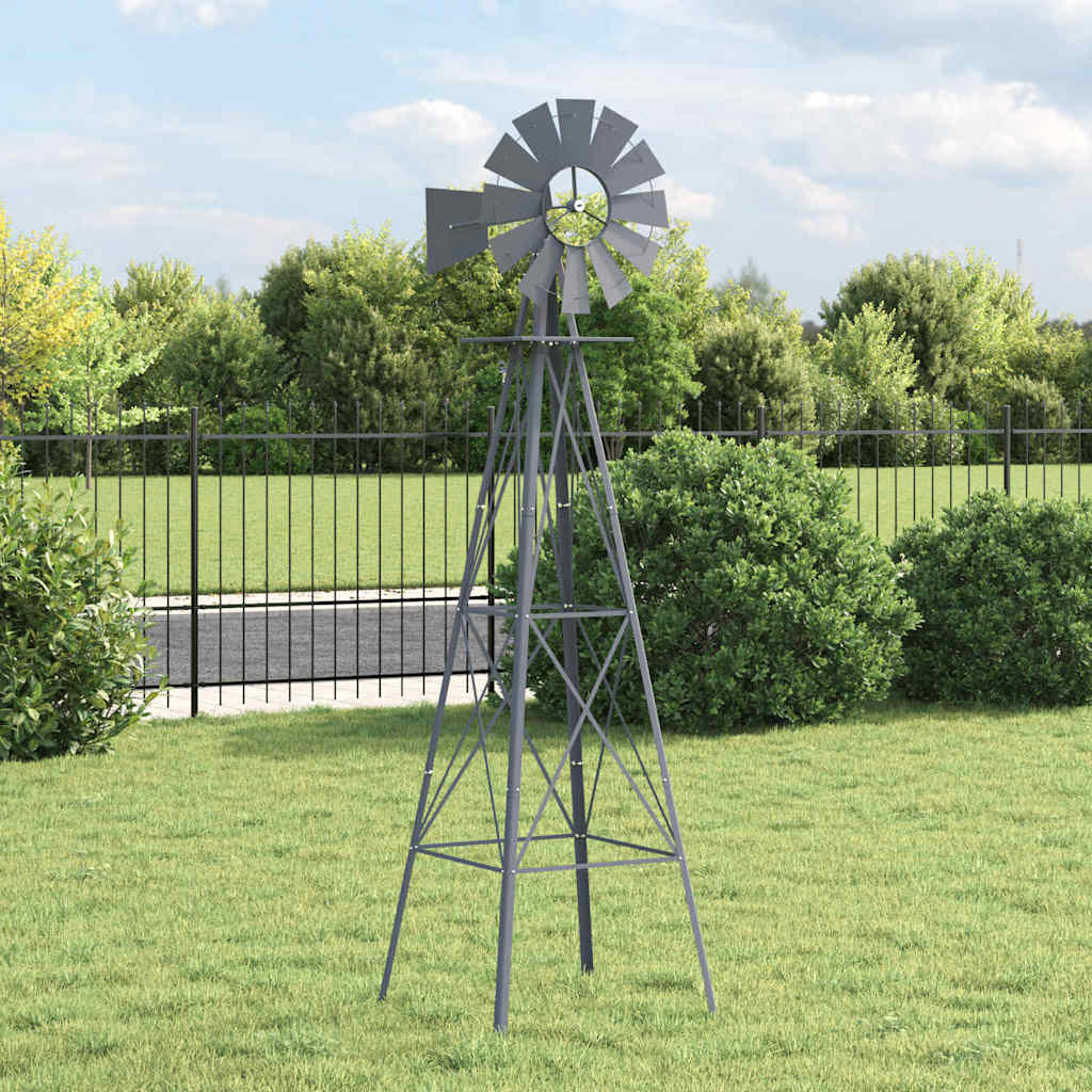 vidaXL Wiatrak Szary 84 x 68 x 245 cm Żelazo