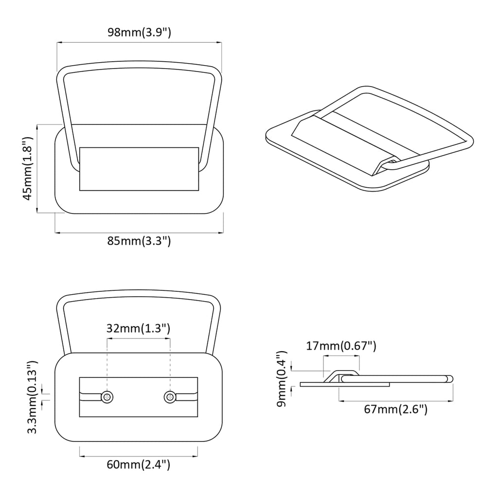 vidaXL Uchwyty do szafek 12 pcs Antracyt 85 x 45 mm Metal