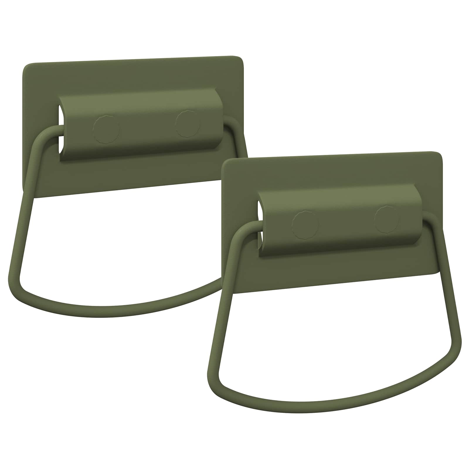 vidaXL Uchwyty do szafek 2 pcs Zielony oliwkowy 85 x 45 mm Metal