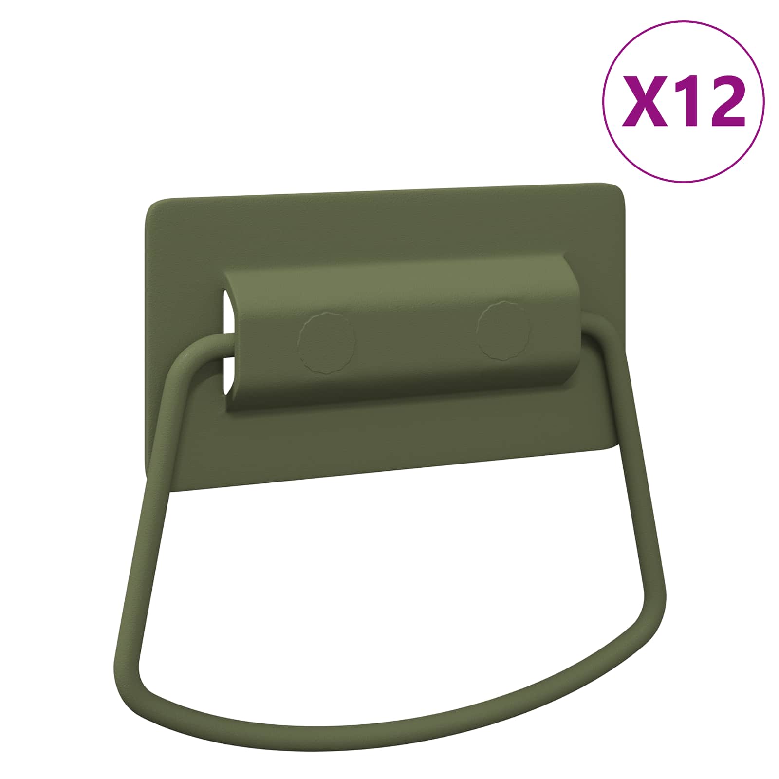 vidaXL Uchwyty do szafek 12 pcs Zielony oliwkowy 85 x 45 mm Metal