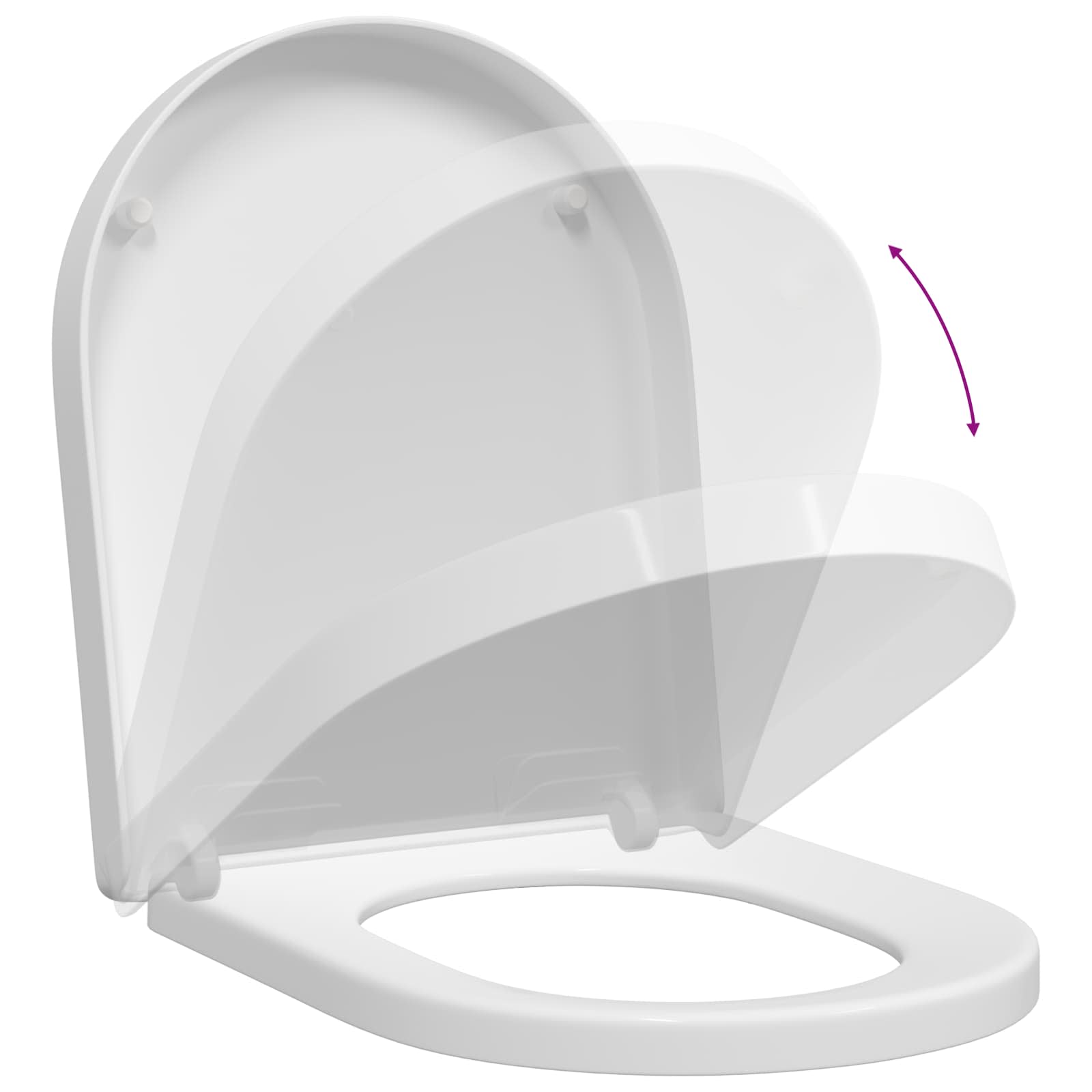 vidaXL Deska toaletowa Biały 48 x 36,5 x 4,5 cm polipropylen