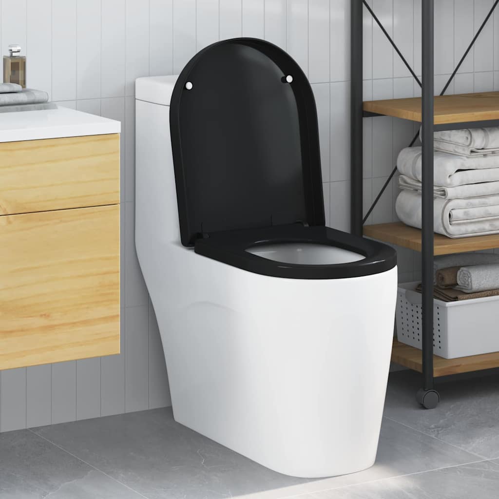 vidaXL Deska toaletowa Czarny 48 x 36,5 x 4,5 cm polipropylen