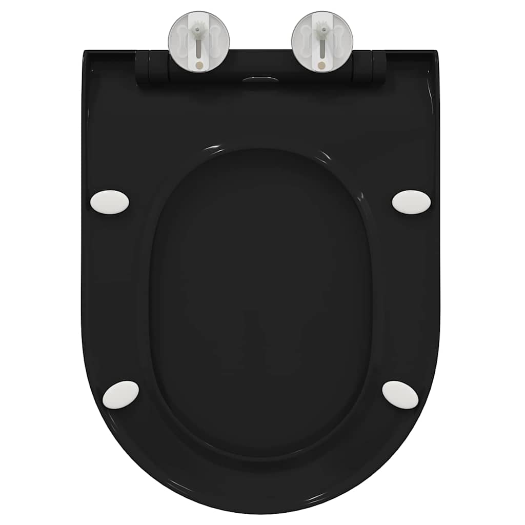 vidaXL Deska toaletowa Czarny 50 x 36,5 x 5 cm polipropylen