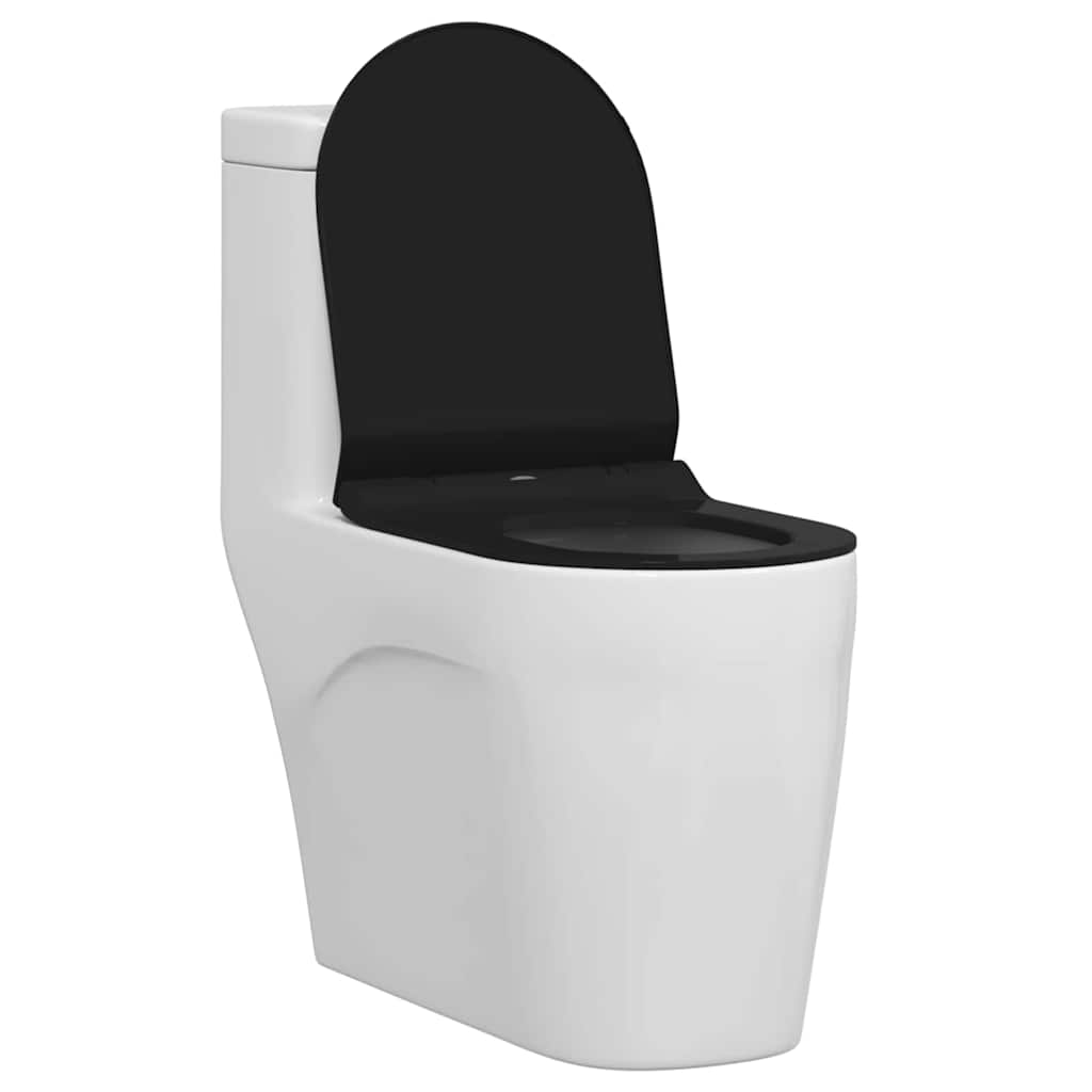 vidaXL Deska toaletowa Czarny 50 x 36,5 x 5 cm polipropylen