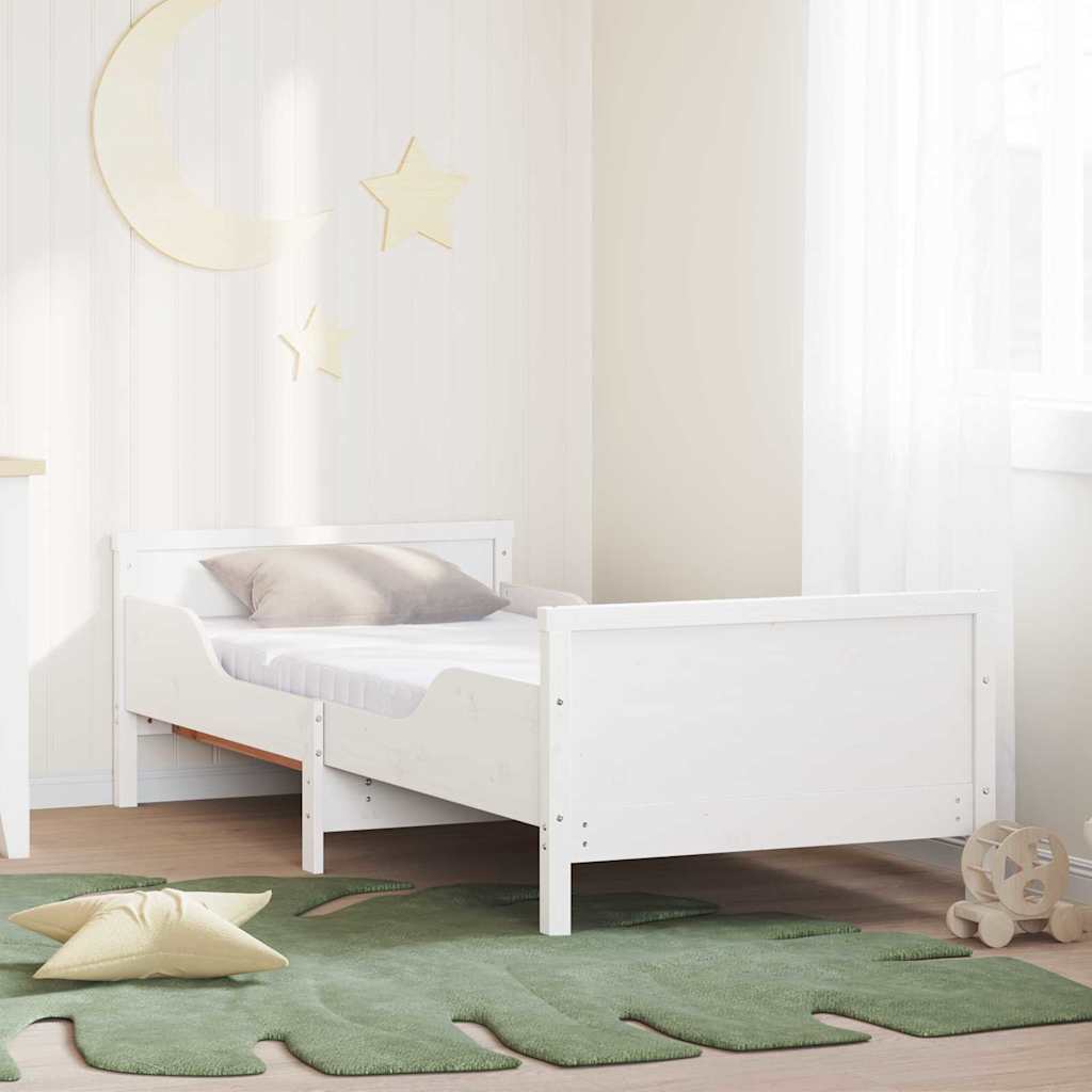 vidaXL Rama łóżka z rozsuwanym materacem Biały 80 x 200 cm