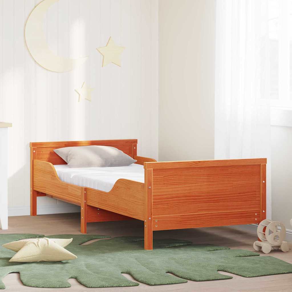 vidaXL Rama łóżka z rozsuwanym materacem Brązowy 80 x 200 cm