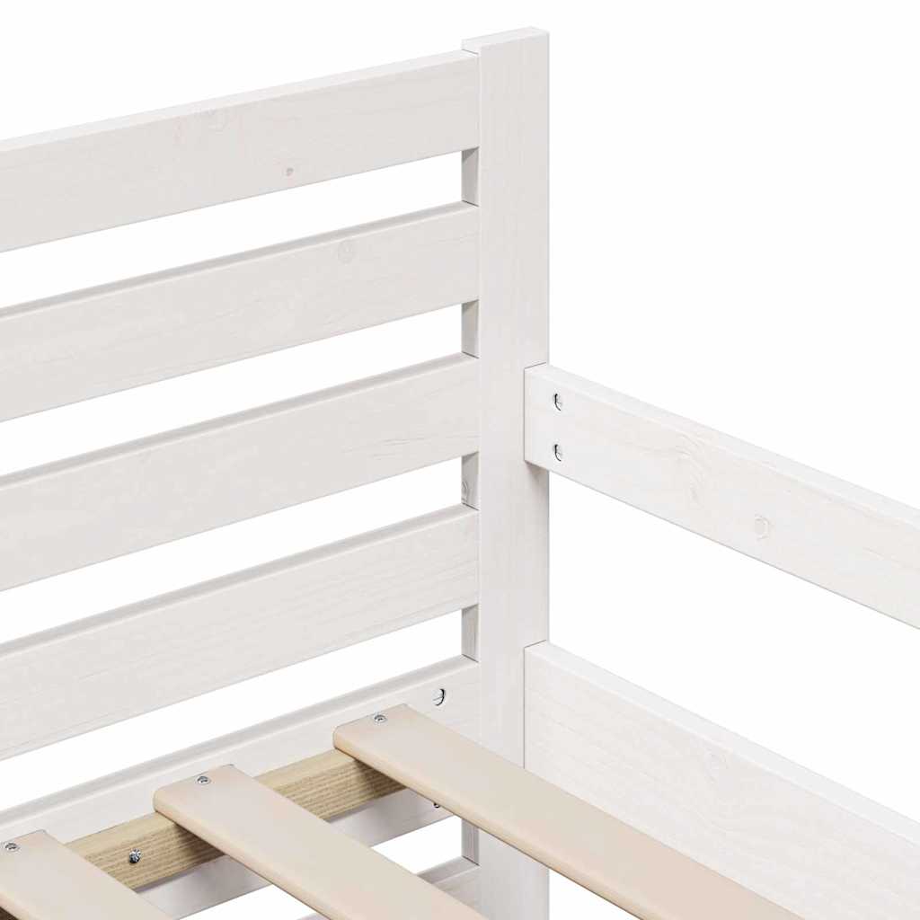 vidaXL Stelaż łóżka z wydłużonym materacem Biały 80 x 200 cm