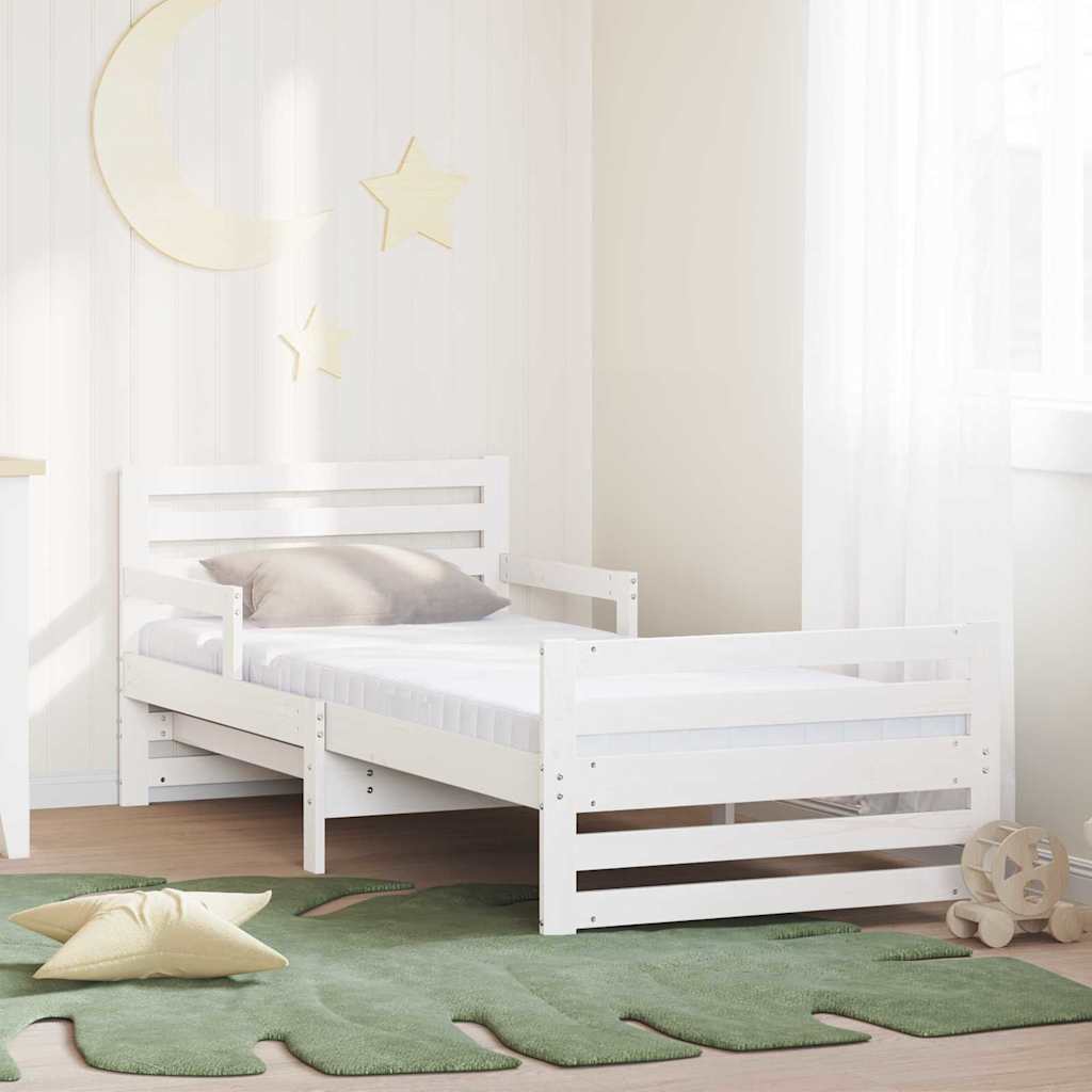 vidaXL Stelaż łóżka z wydłużonym materacem Biały 80 x 200 cm