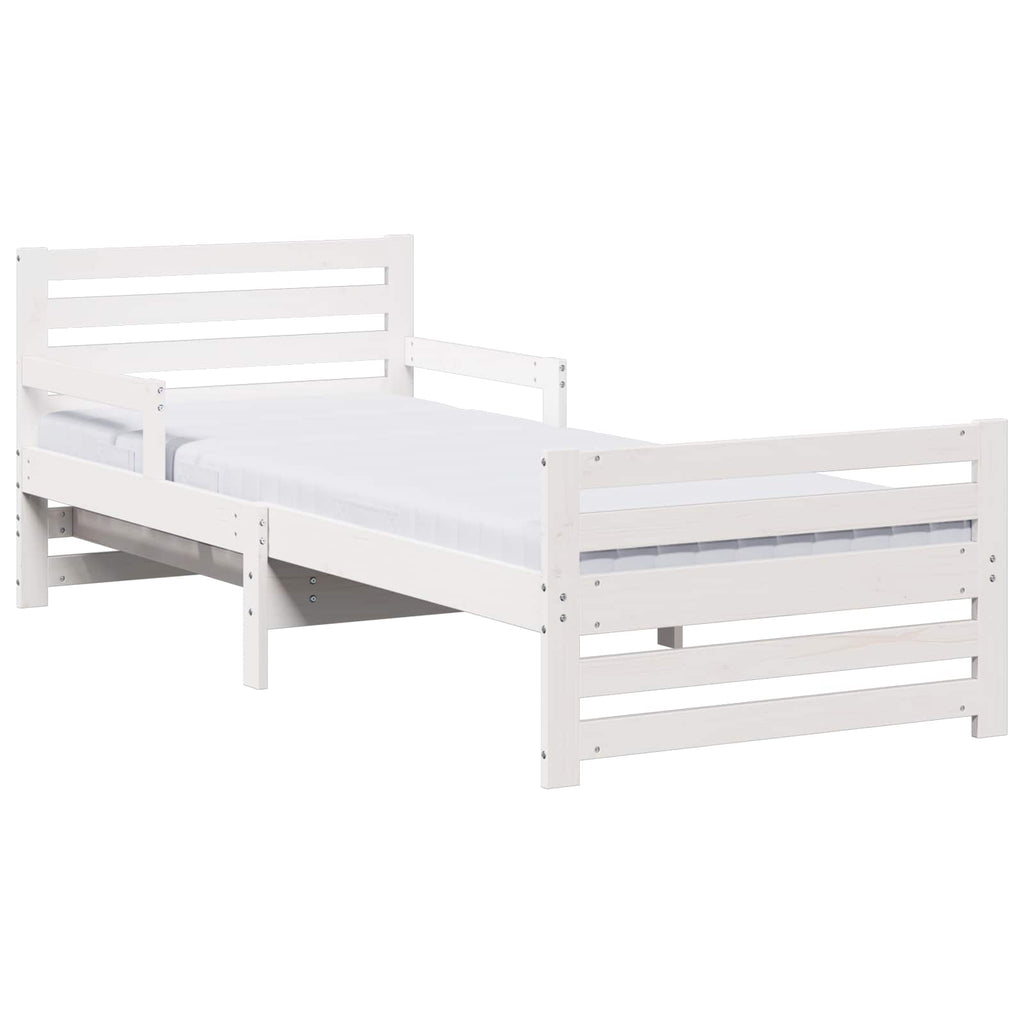 vidaXL Stelaż łóżka z wydłużonym materacem Biały 80 x 200 cm