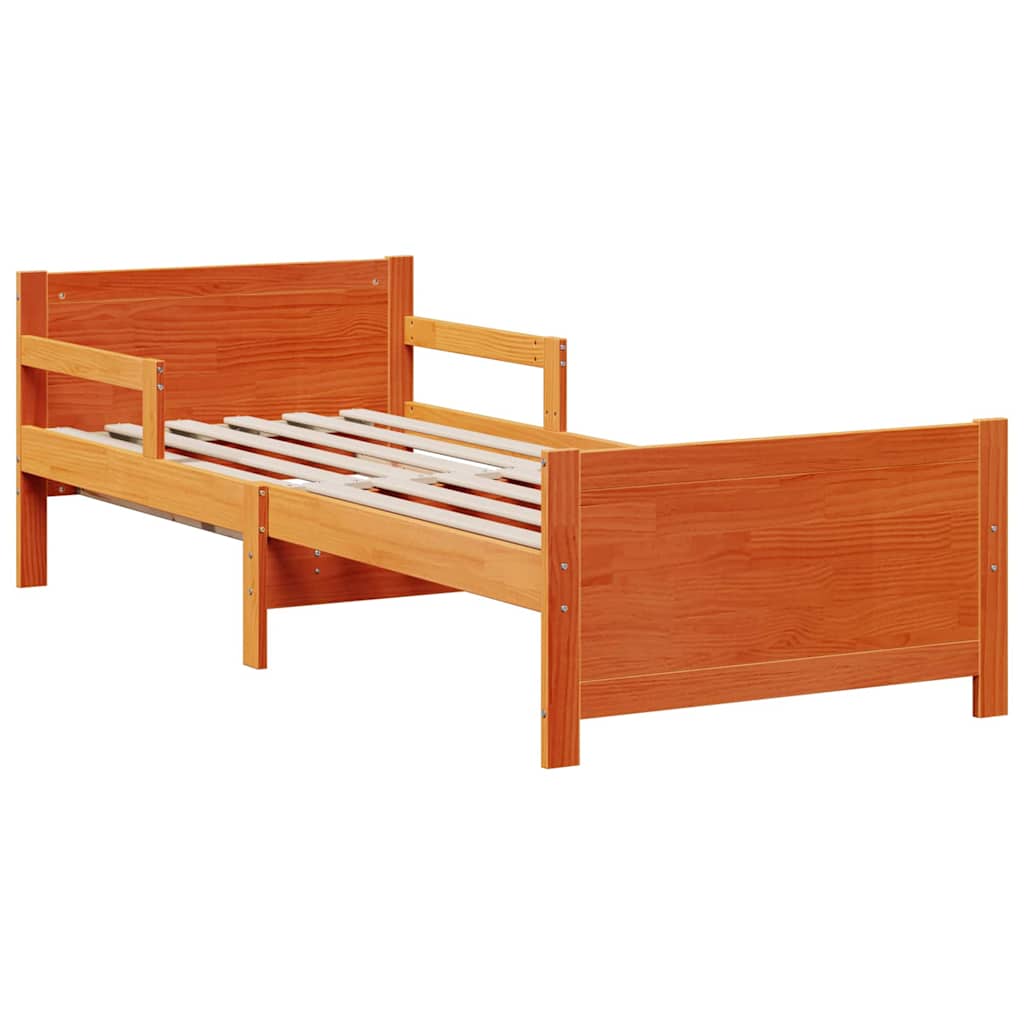vidaXL Stelaż łóżka z rozkładaną matą Z zagłówkiem Brązowy 80 x 200 cm