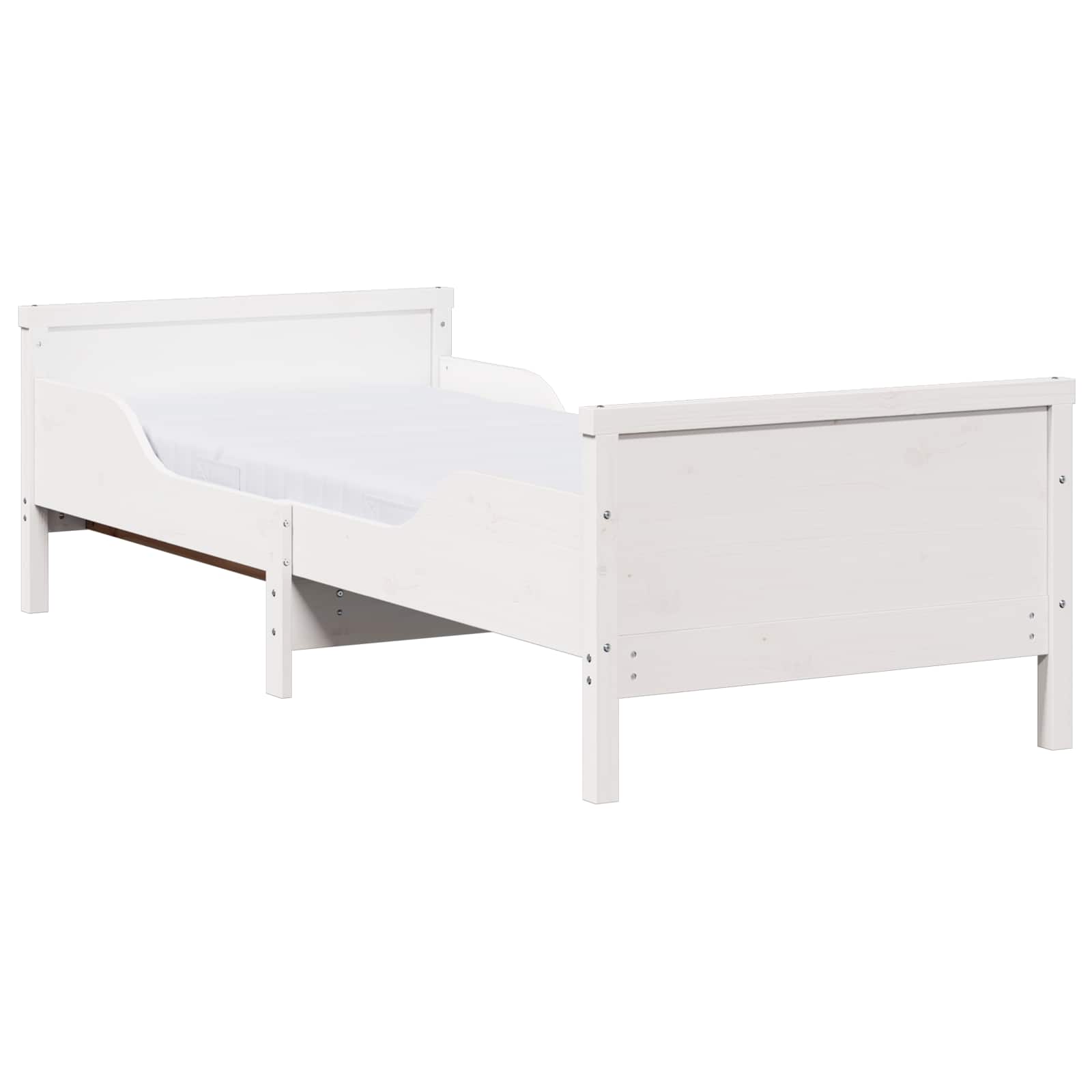 vidaXL Stelaż łóżka z rozkładanym materacem Biały 80 x 200 cm