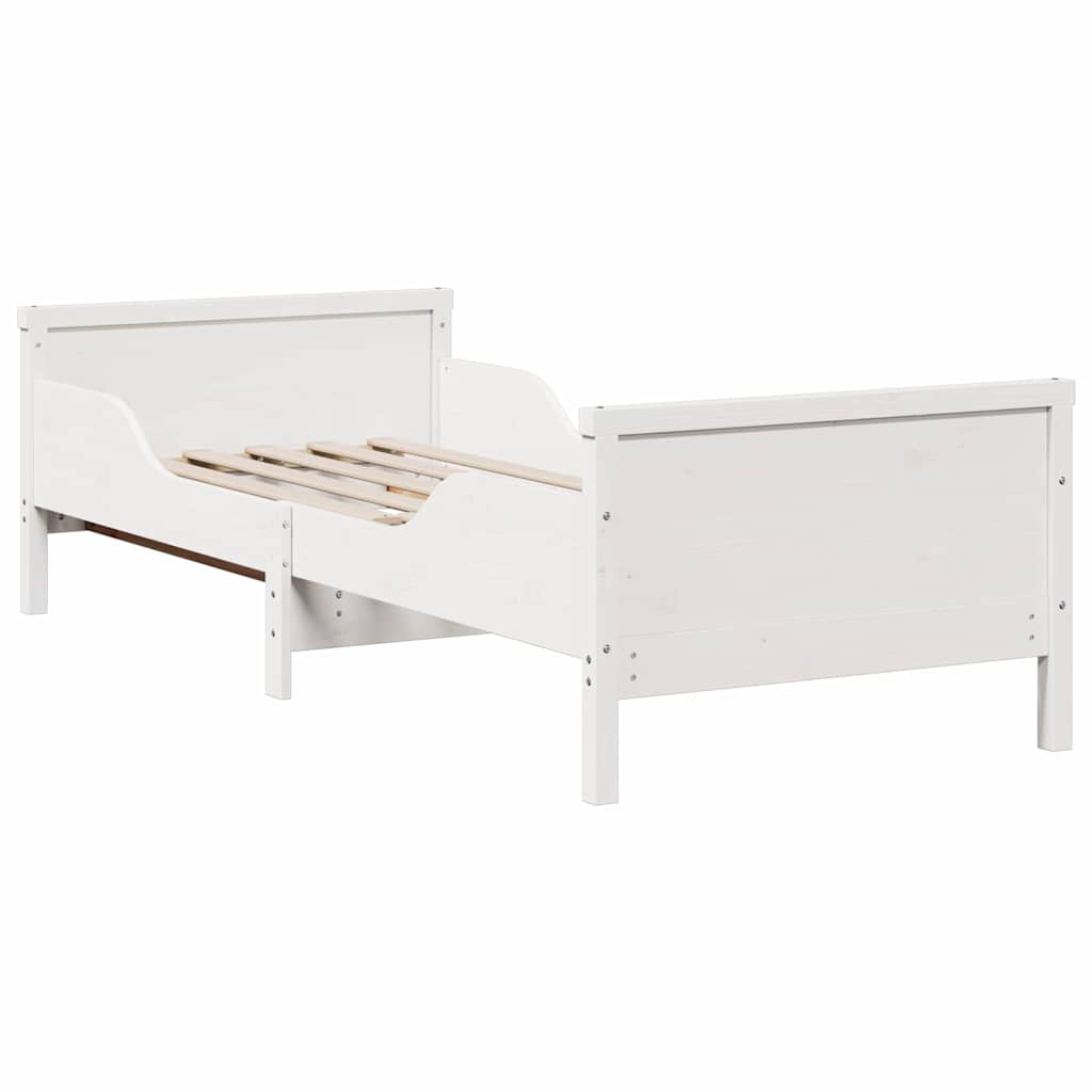 vidaXL Stelaż łóżka z rozkładanym materacem Biały 80 x 200 cm