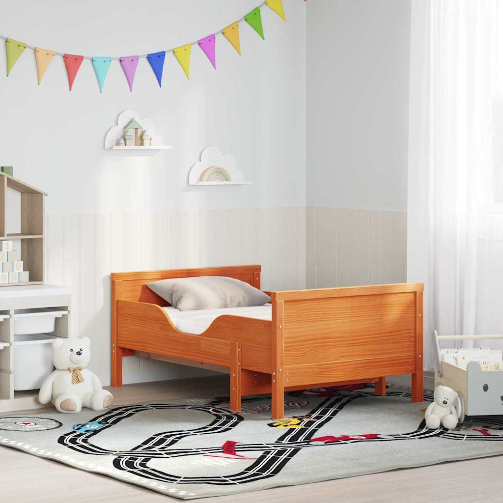vidaXL Stelaż łóżka z rozkładanym materacem Brązowy 80 x 200 cm