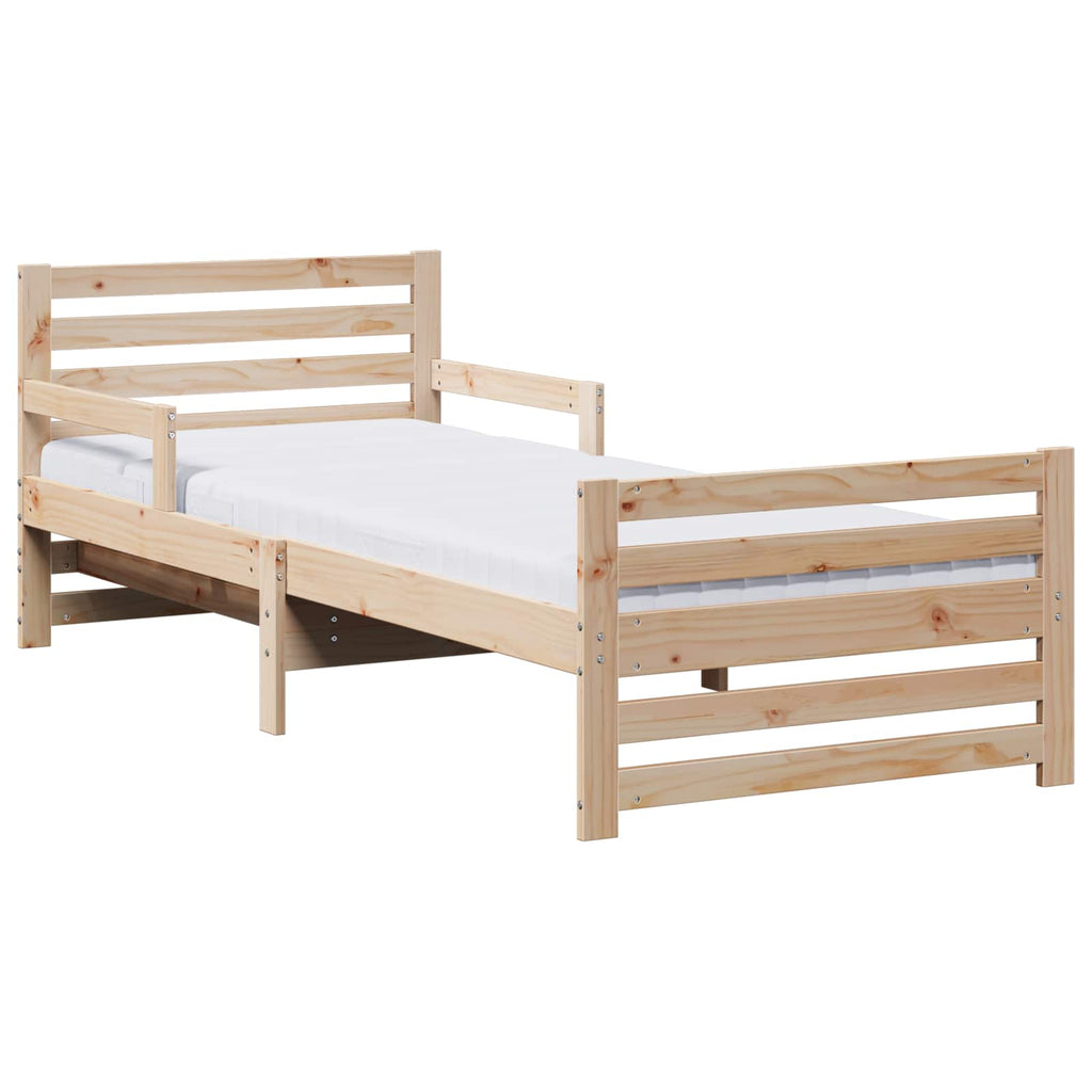 vidaXL Stelaż łóżka z rozkładaną matą Z zagłówkiem Brązowy 80 x 200 cm