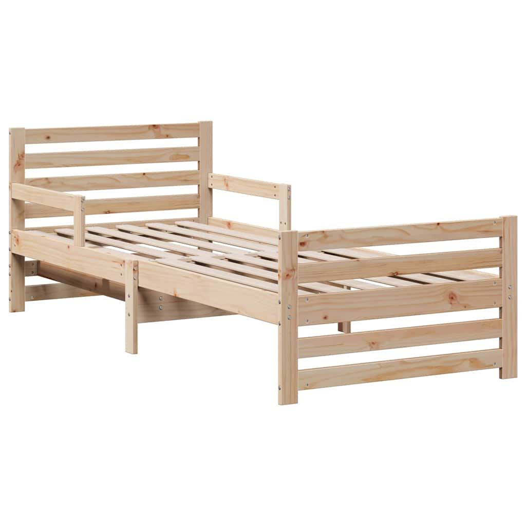 vidaXL Stelaż łóżka z rozkładaną matą Z zagłówkiem Brązowy 80 x 200 cm