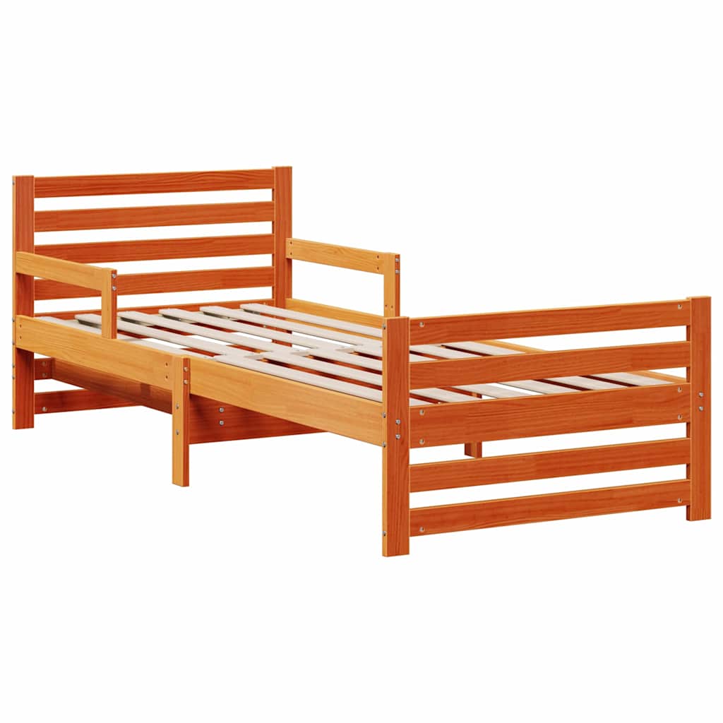vidaXL Stelaż łóżka z rozkładaną matą Z zagłówkiem Brązowy 80 x 200 cm