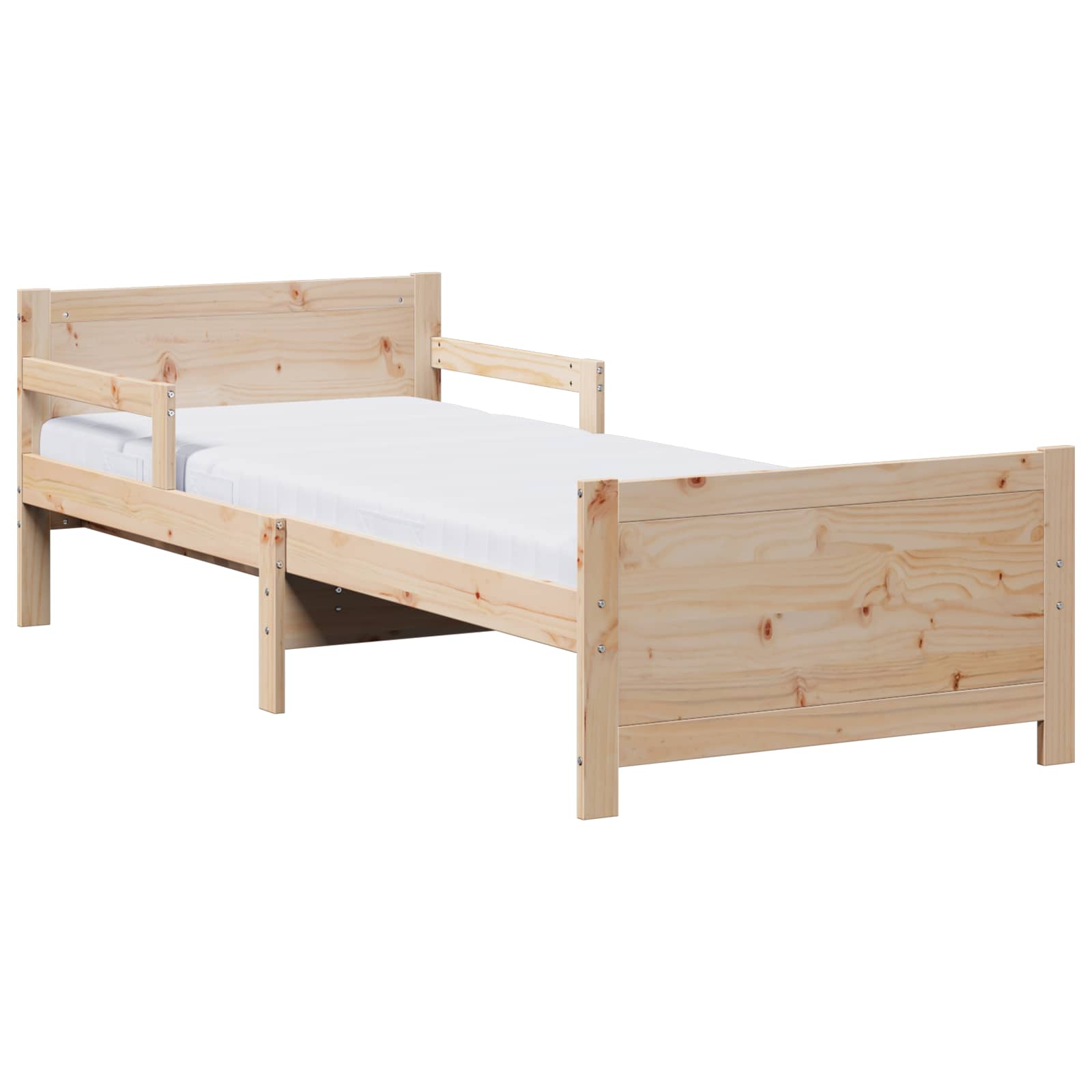 vidaXL Rama łóżka z rozkładaną matą Z zagłówkiem Brązowy 80 x 200 cm
